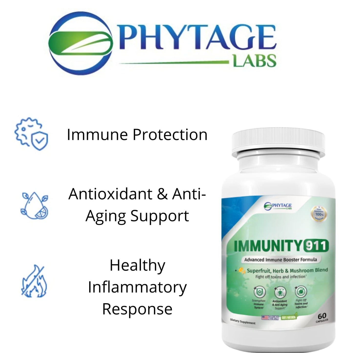 Suplemento natural Phytage Labs Immunity 911