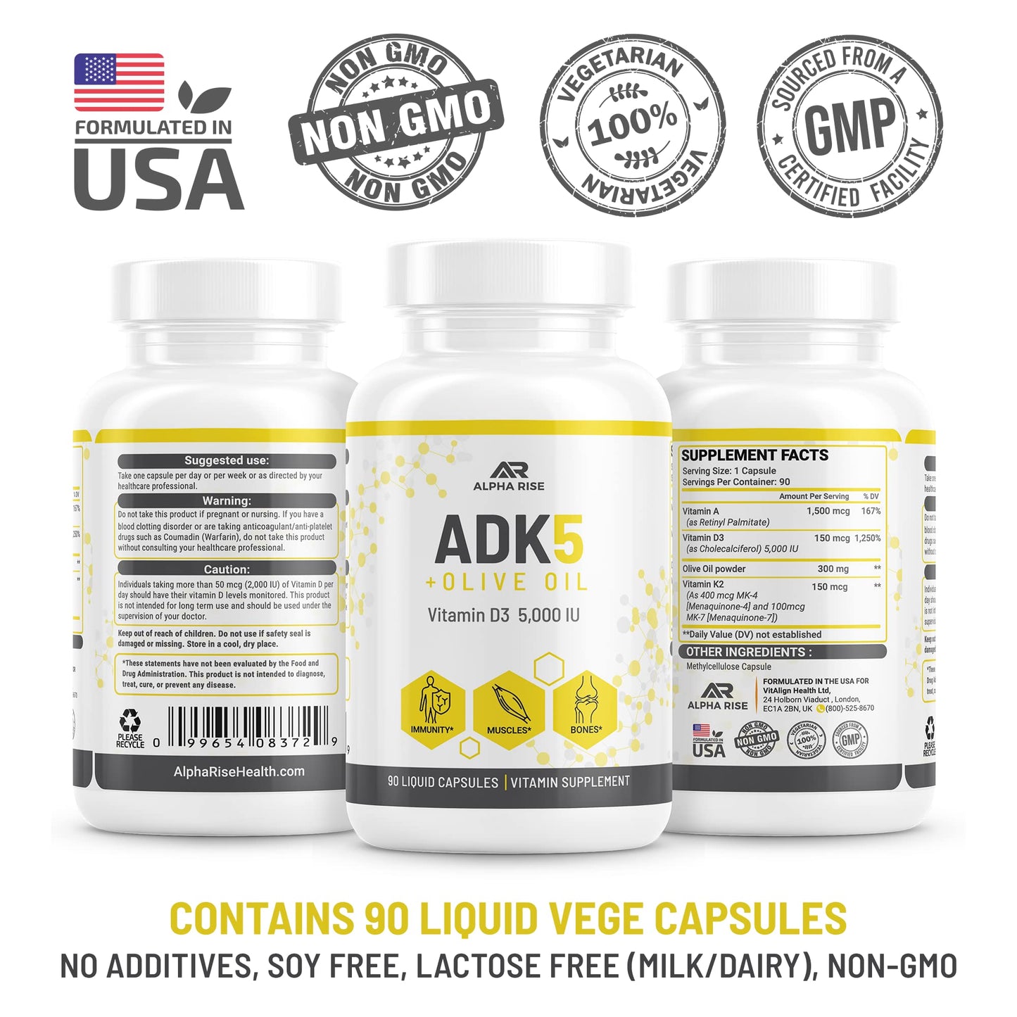 Suplemento natural para próstata Alpha Rise ADK masculina