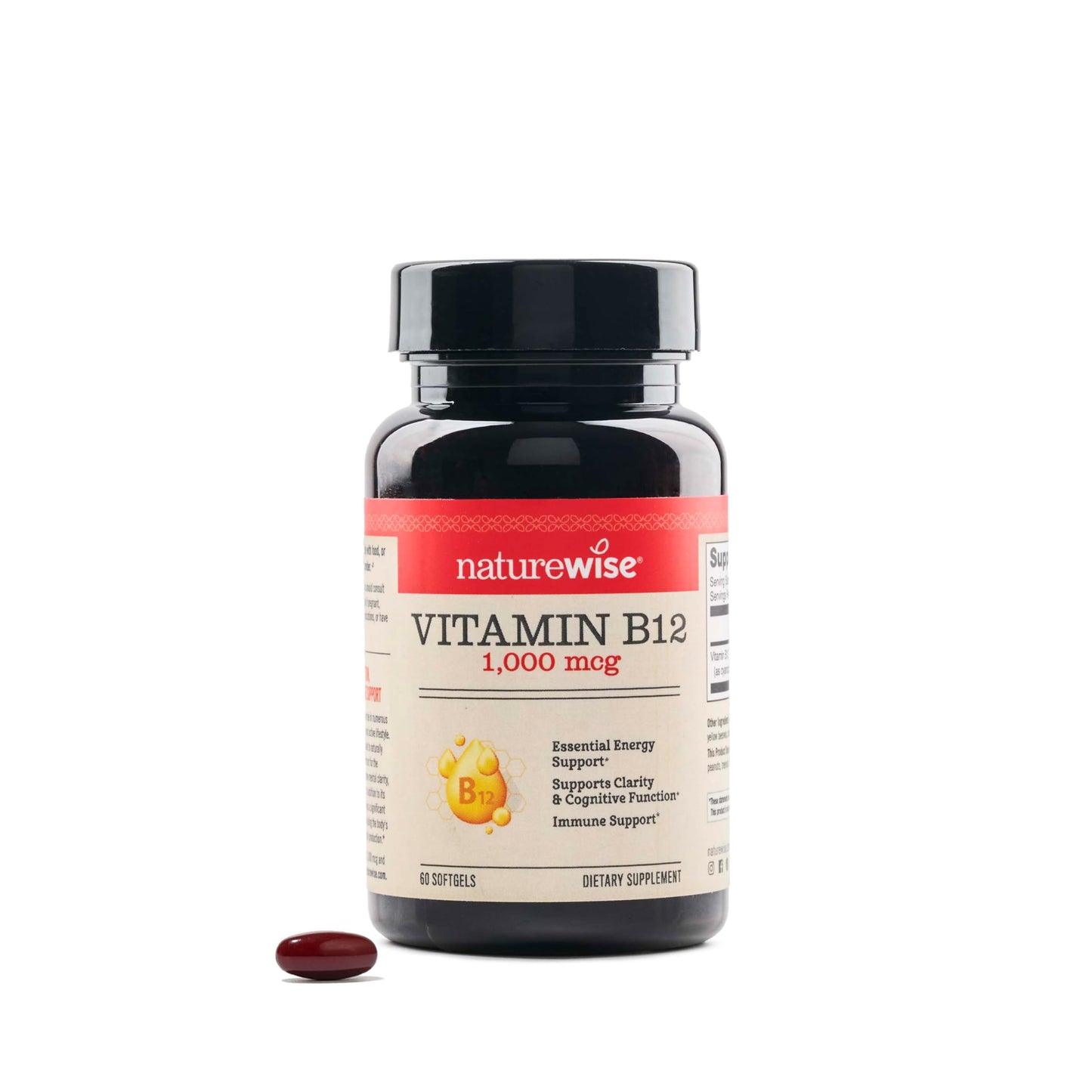 Suplemento NatureWise cápsulas vitamina B12 y D3 vegano