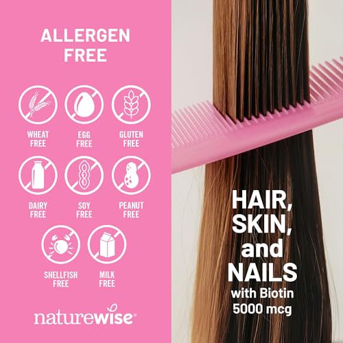 Suplemento NatureWise sin gluten vitaminas cabello y piel