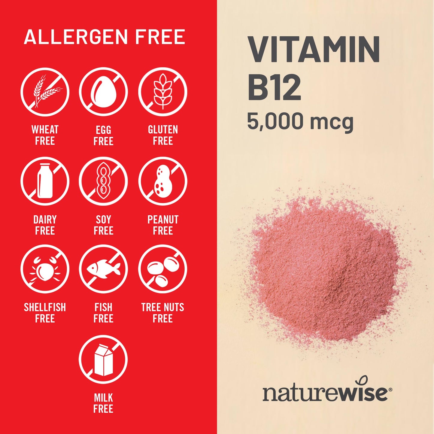 Suplemento NatureWise vitamina B12 para claridad mental y energía