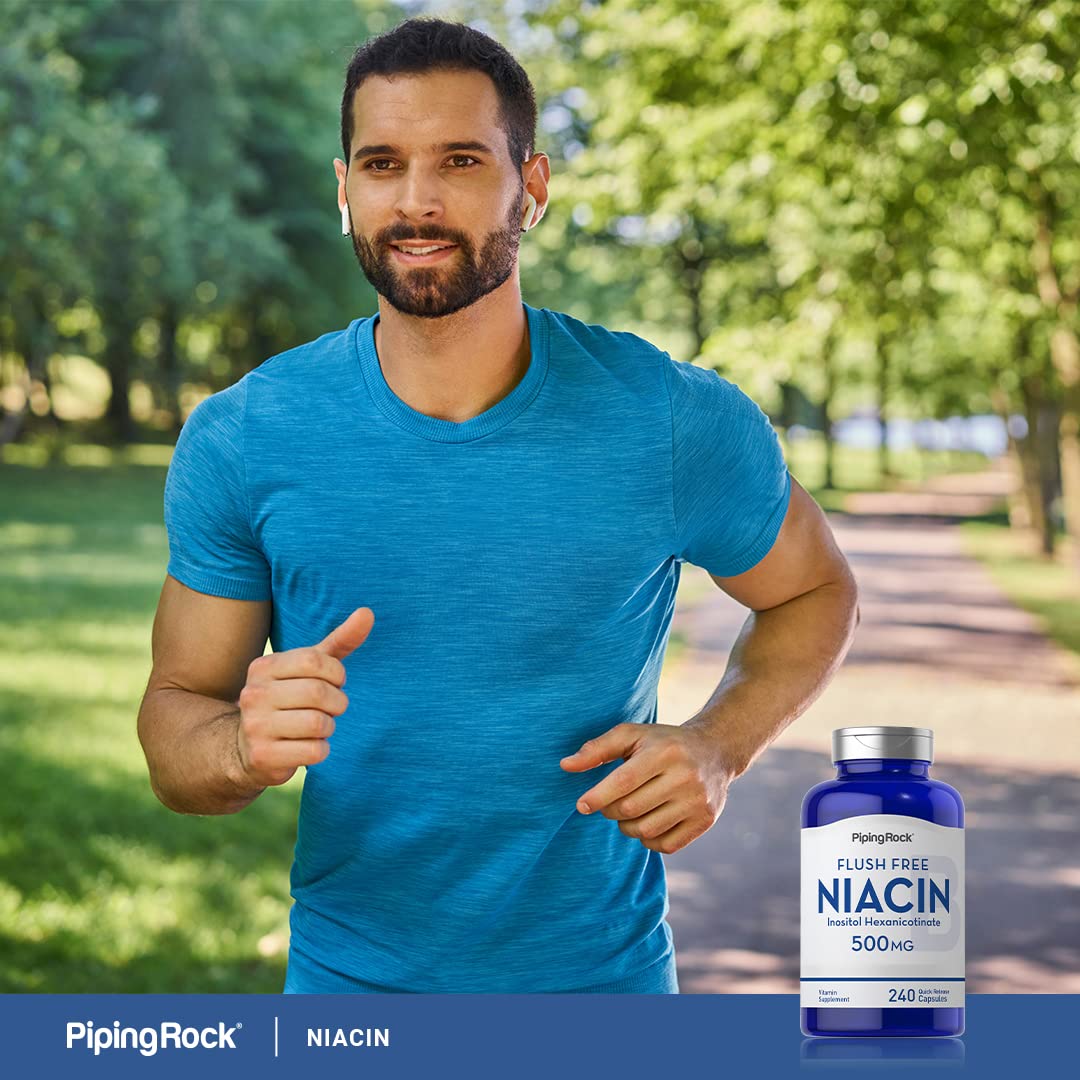 Suplemento niacina 500mg Piping Rock para salud