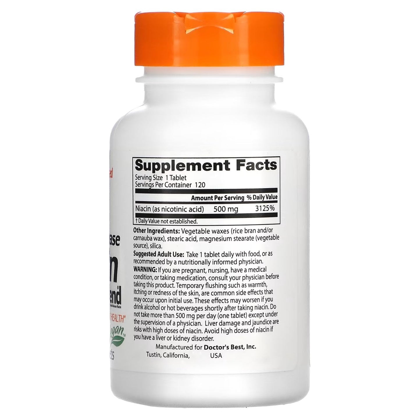 Suplemento Niacina Doctors Best para metabolismo y energía 8 horas