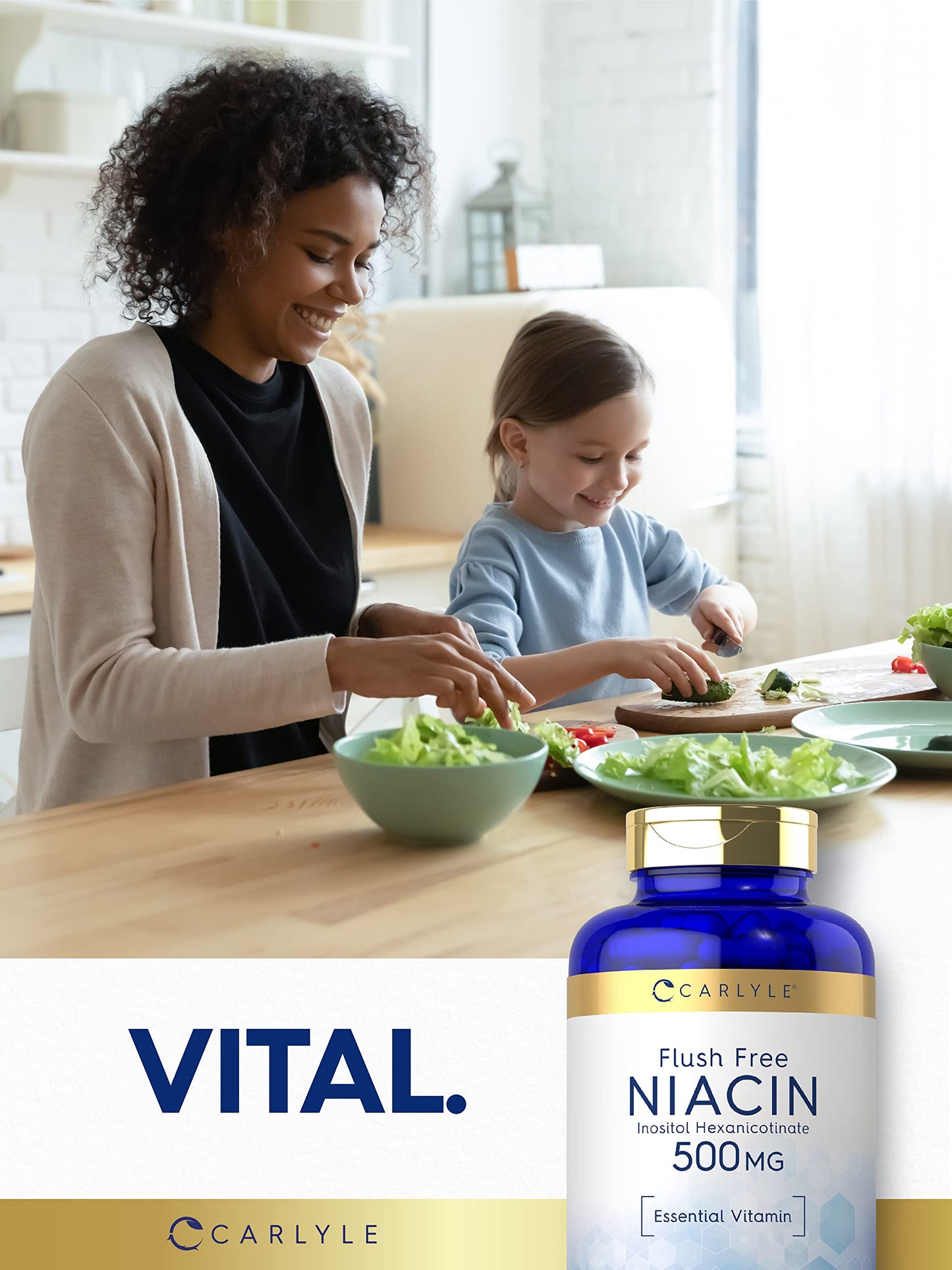Suplemento niacina sin rubor 500mg no ogm Carlyle