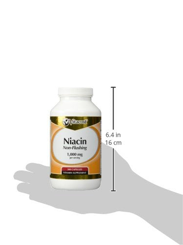 Suplemento de niacina Vitacost para salud y energía.