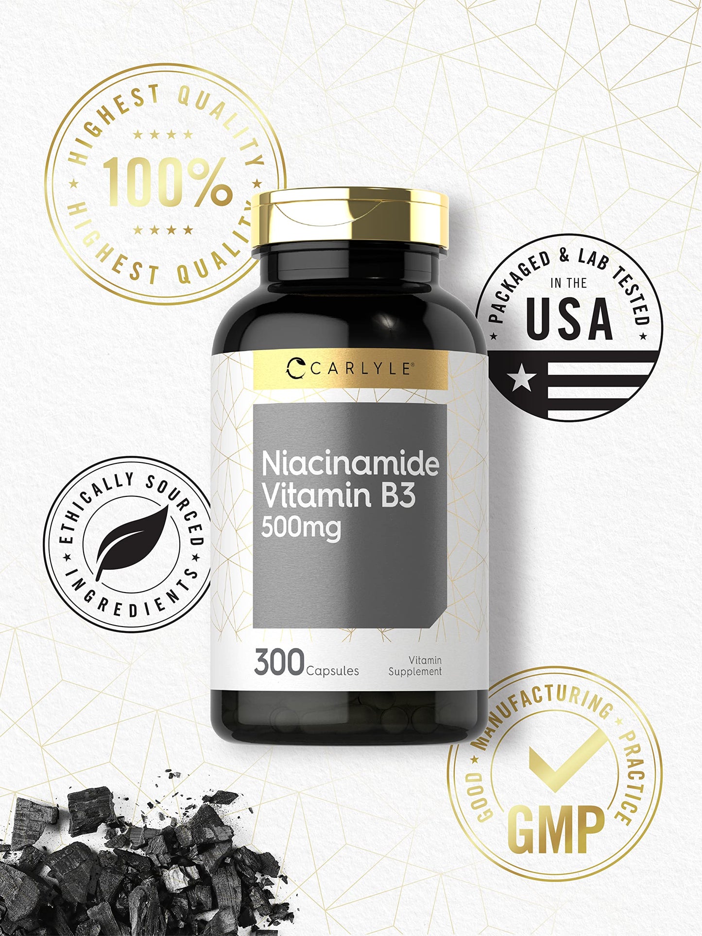 suplemento niacinamida pureza Carlyle 300 cápsulas