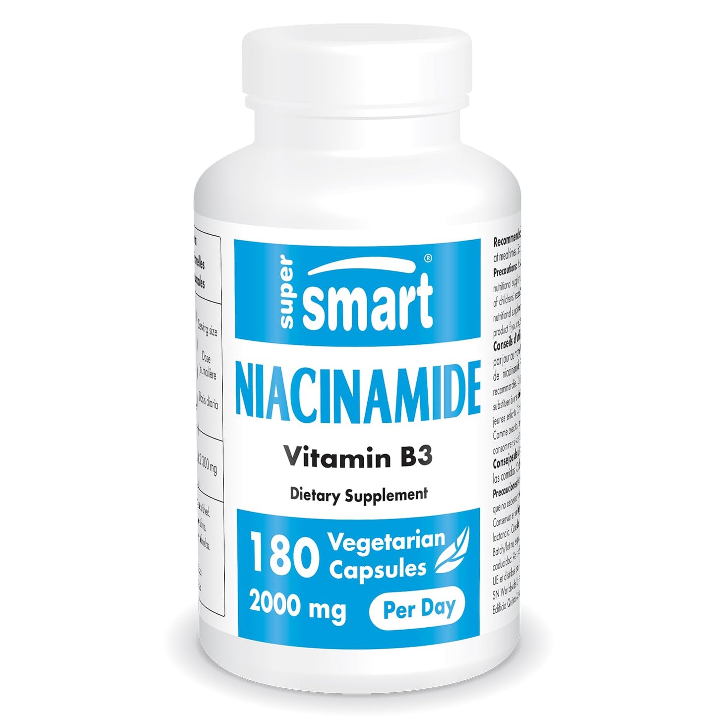 Suplemento Niacinamida Supersmart 2000mg frasco frontal