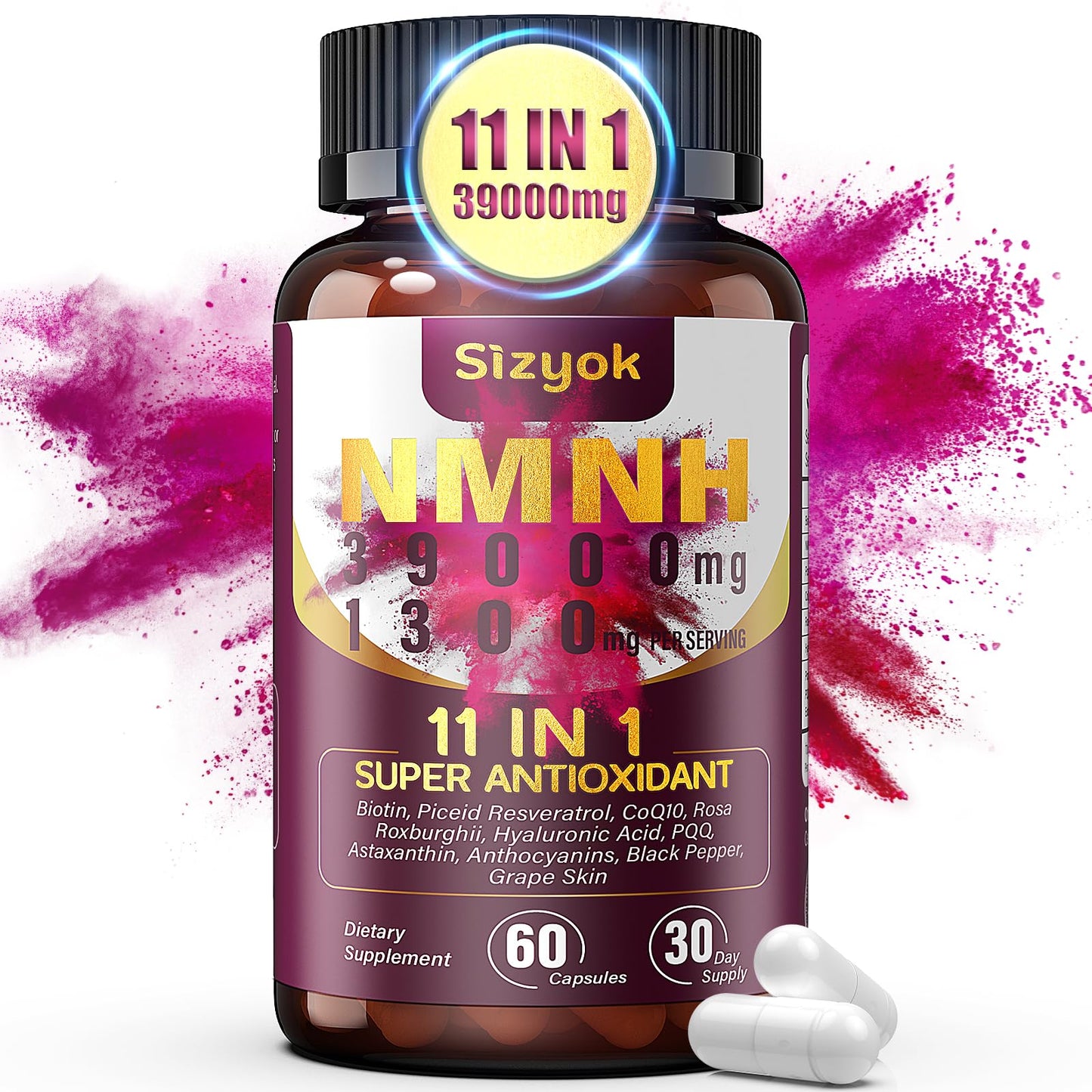 Suplemento NMNH Sizyok 600mg bote de 60 cápsulas
