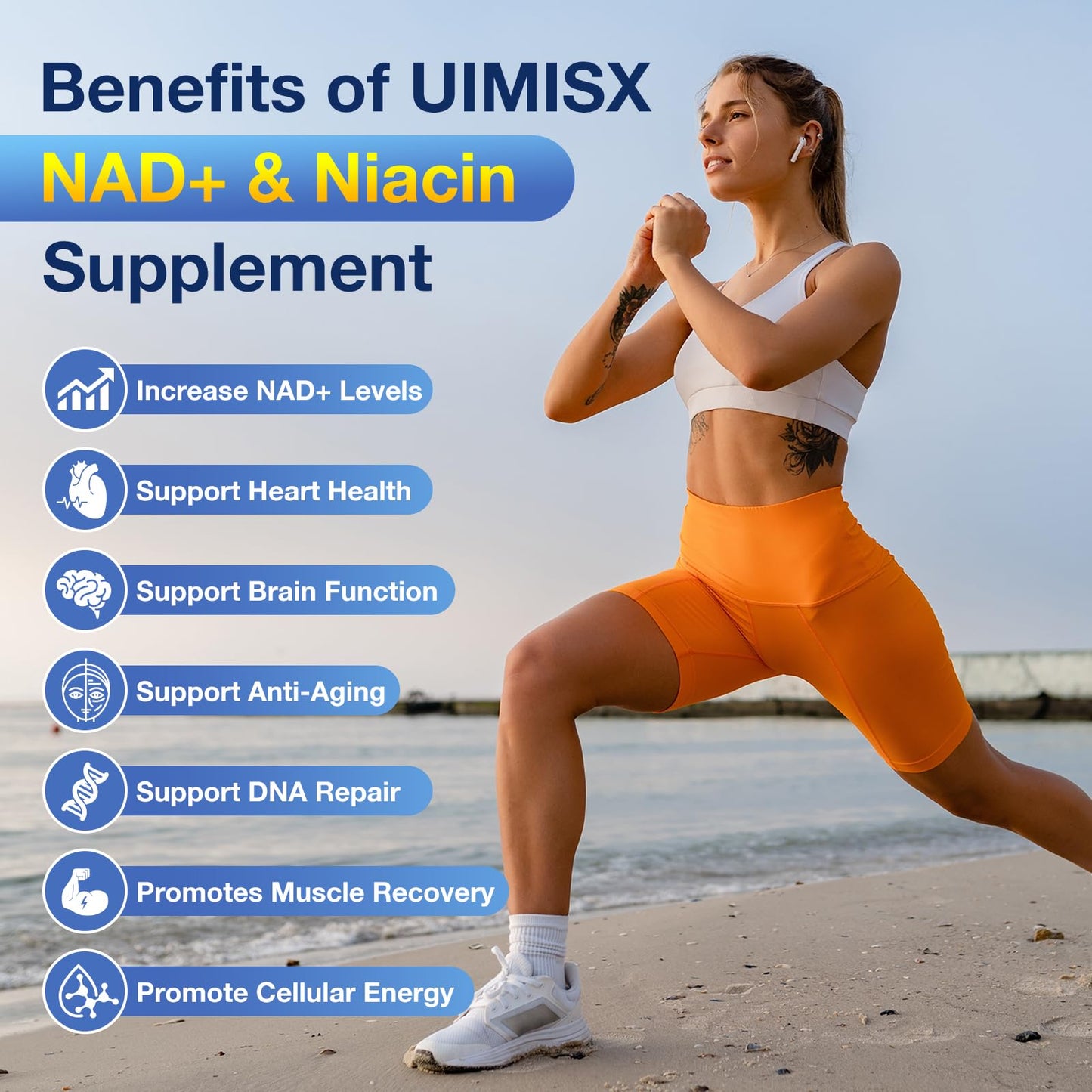 Suplemento no GMO UIMISX NAD+ vitaminas para energía