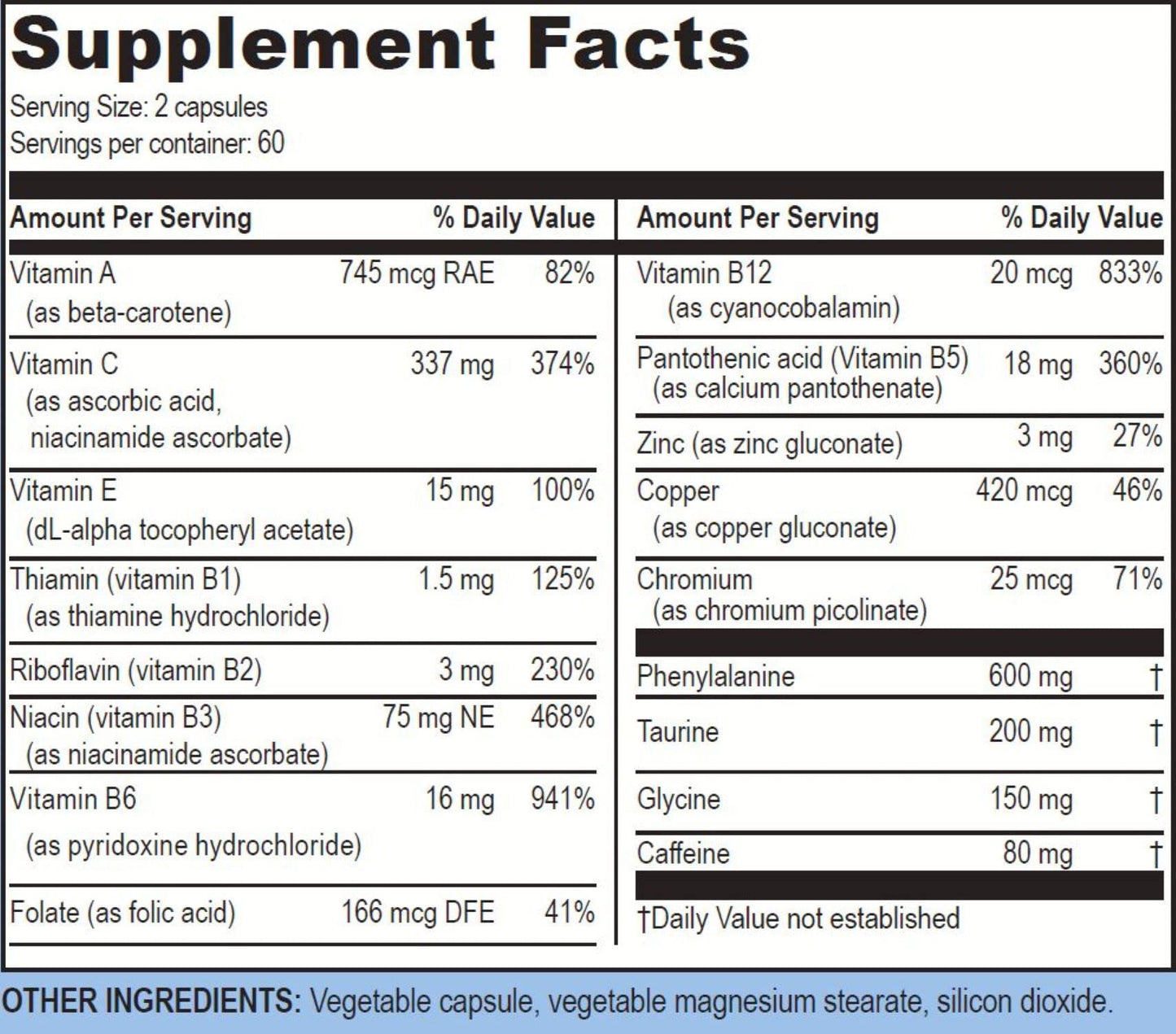 Suplemento nootrópico Blast Caps Life Enhancement 60 cápsulas