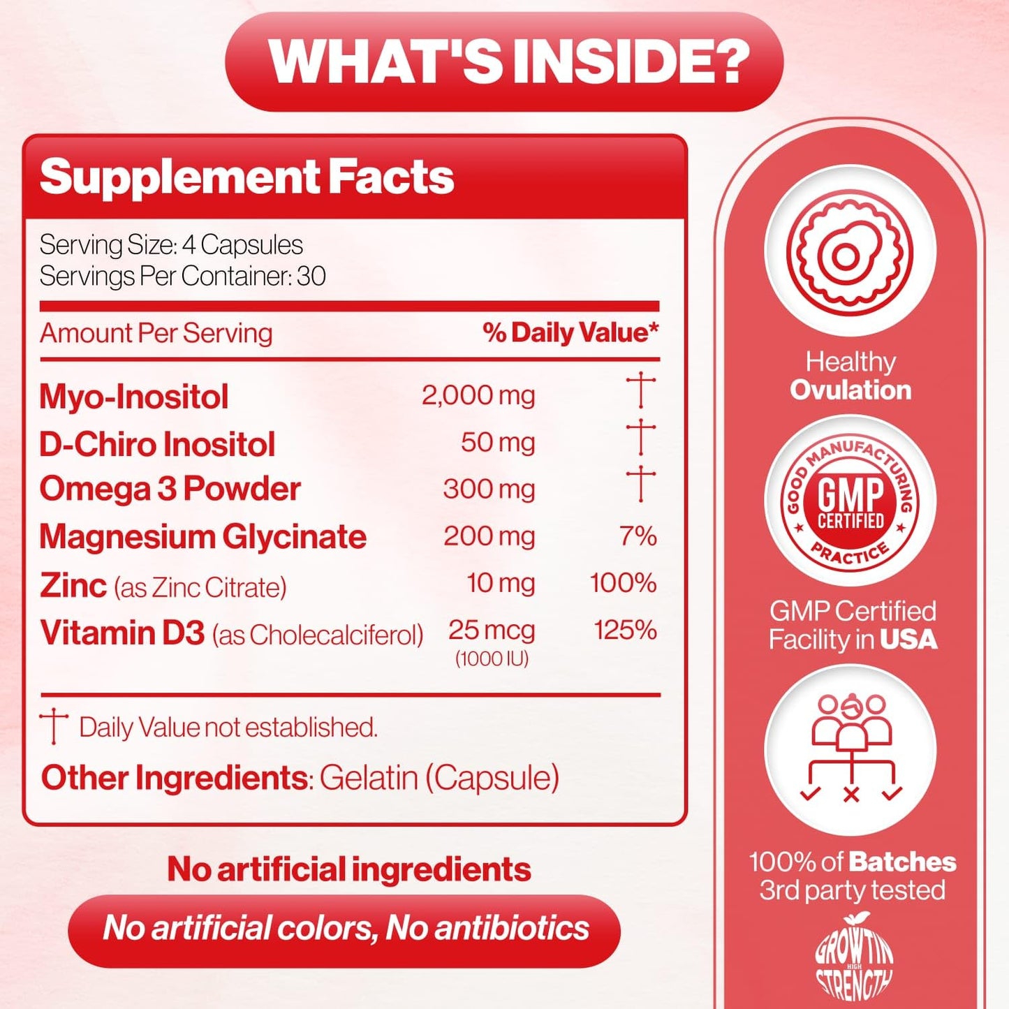 suplemento nutricional magnesio y myo-inositol GROWTIN