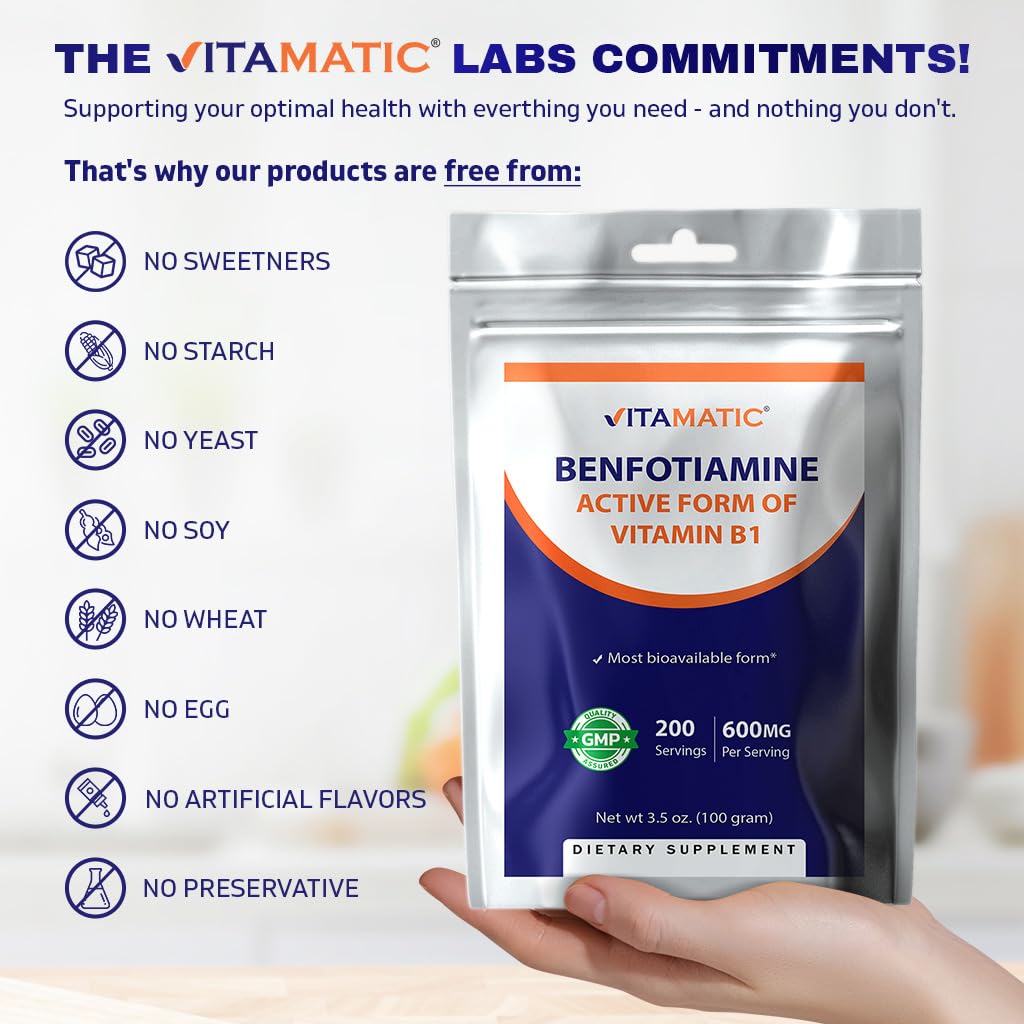 Suplemento polvo Vitamatic Benfotiamina vitamina B1 100g