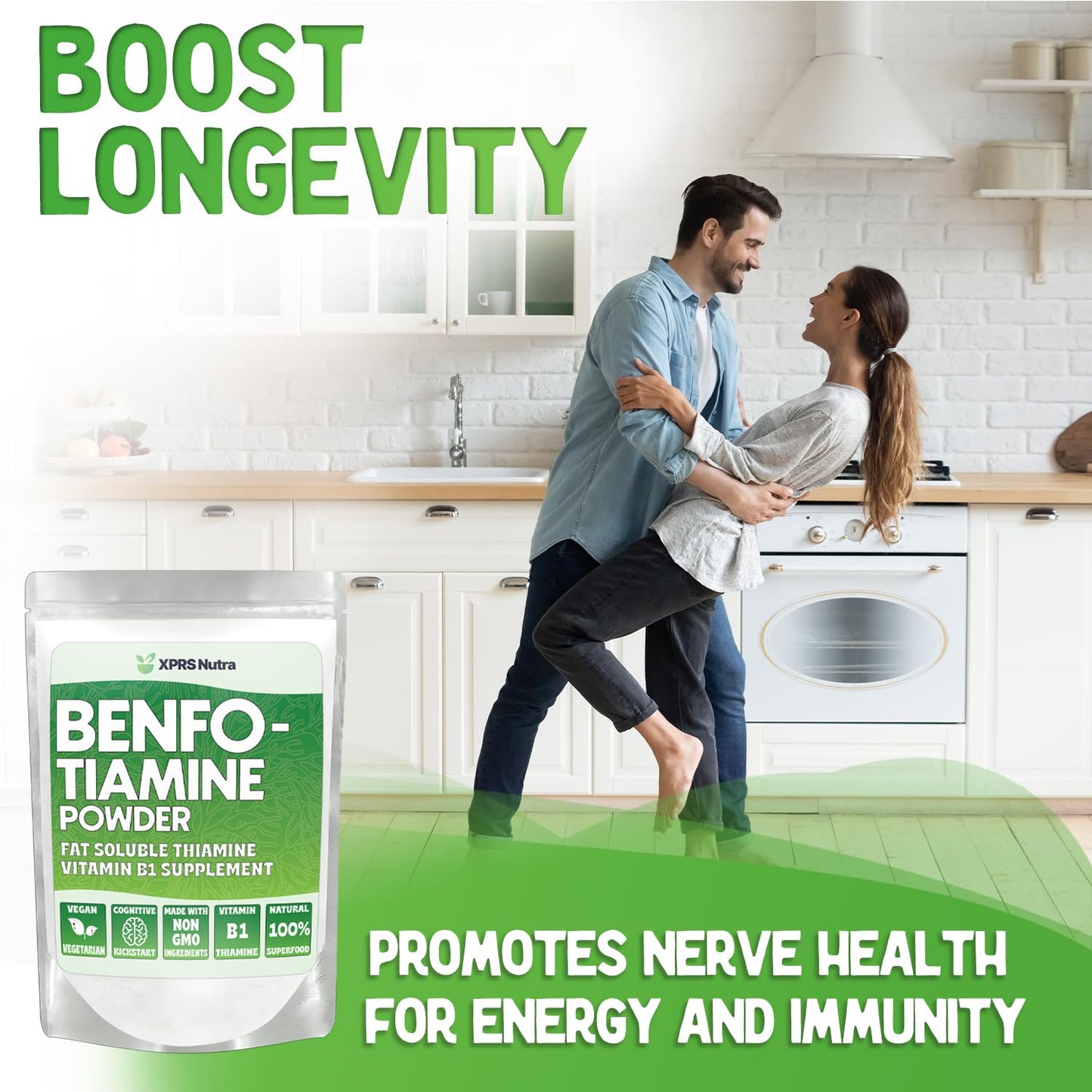 Suplemento polvo benfotiamina vitamina b1 XPRS Nutra