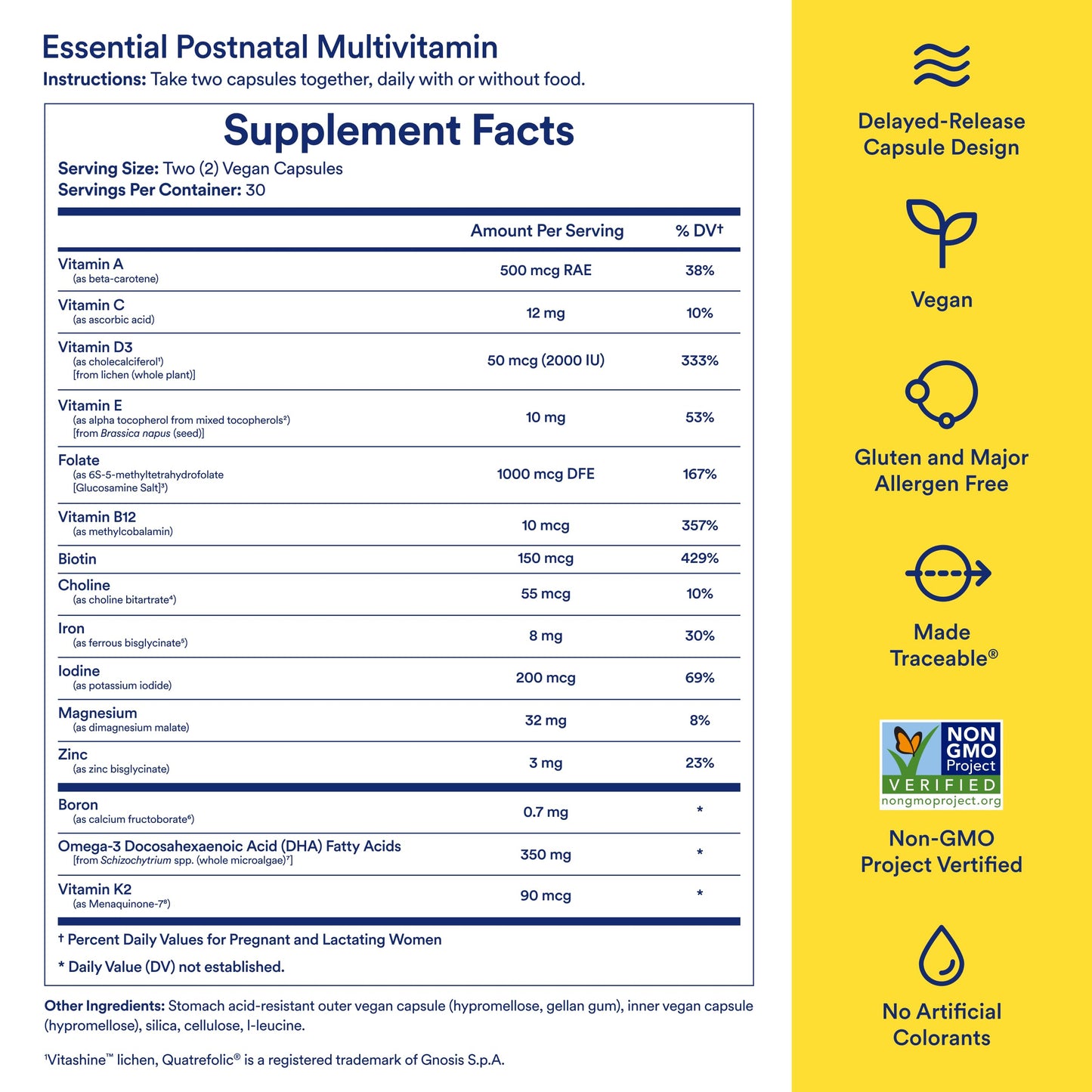Suplemento postnatal vitamina B12 y zinc Ritual Essential