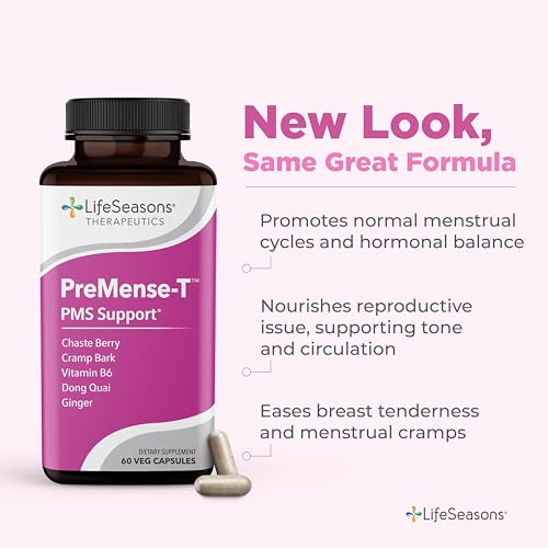 Suplemento PreMense-T apoya ciclos menstruales y equilibrio hormonal.