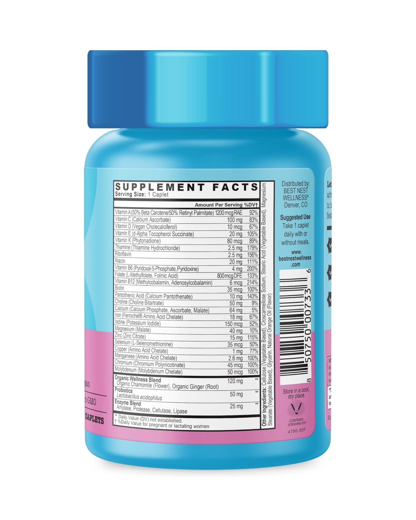 Suplemento prenatal con ingredientes naturales Best Nest Wellness