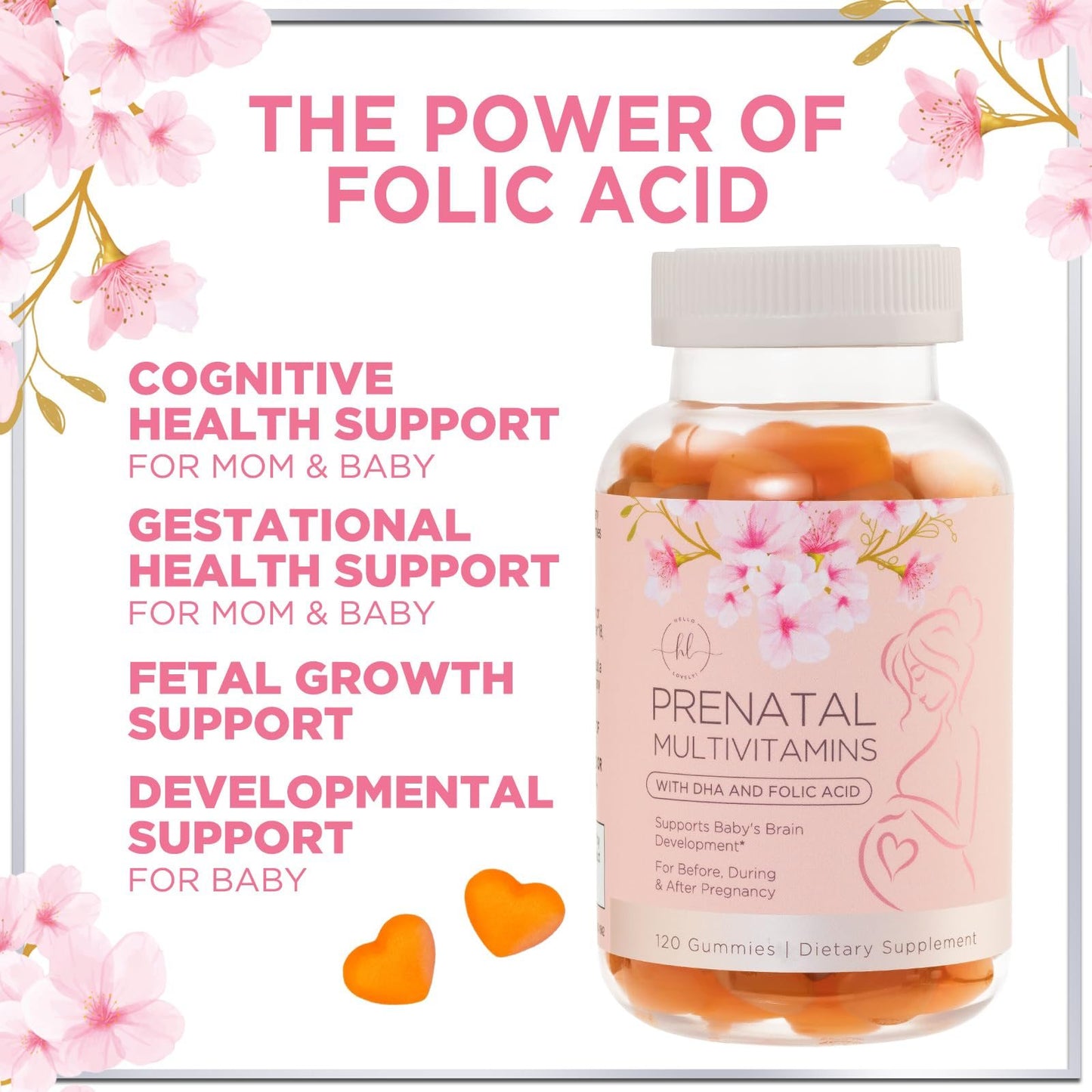 Suplemento prenatal masticable con vitaminas B6, B12, C y D3