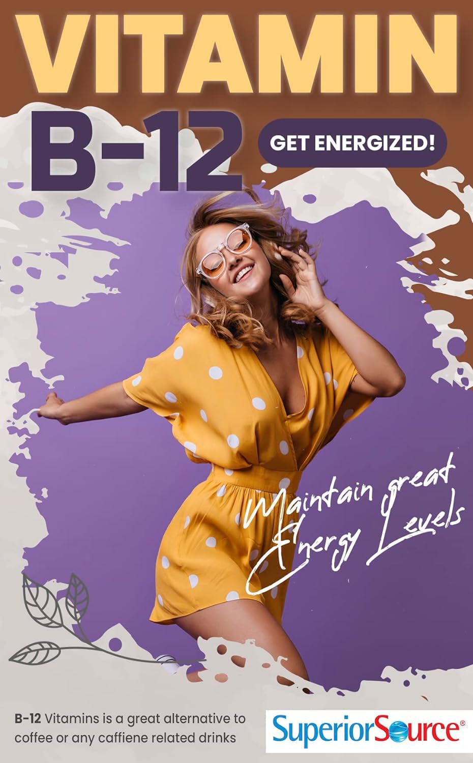 Suplemento pura vitamina B12 Superior Source con alta absorción