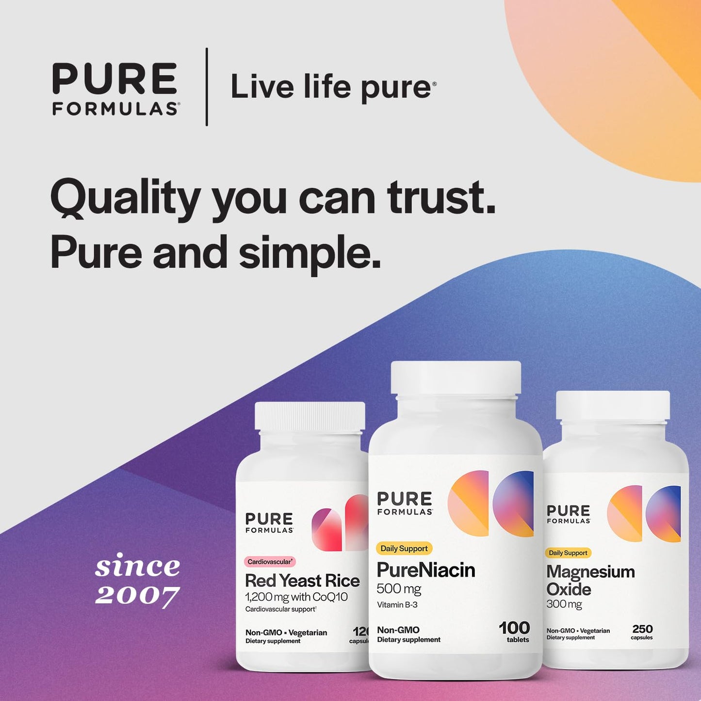 Suplemento PureFormulas vitamina B3 niacina pura