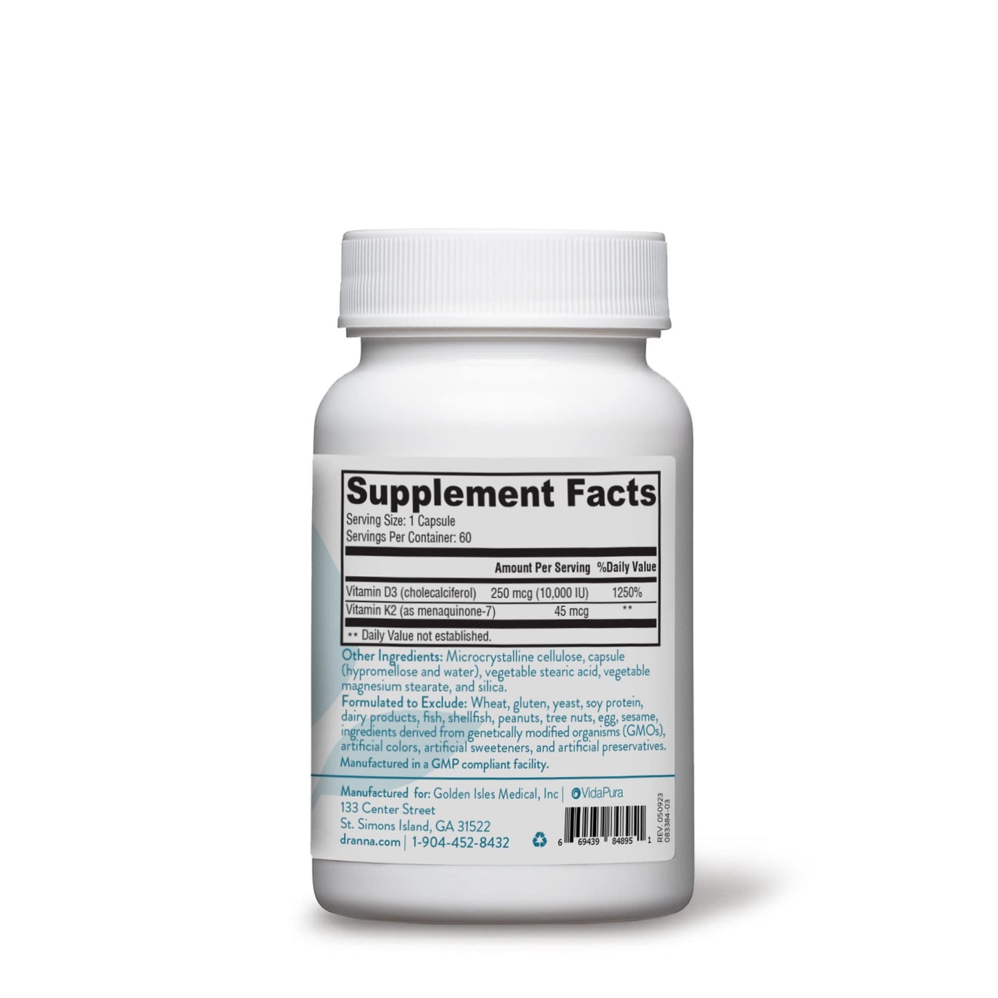 Suplemento Ray of Strength D3K2 no OGM y sin gluten en caja