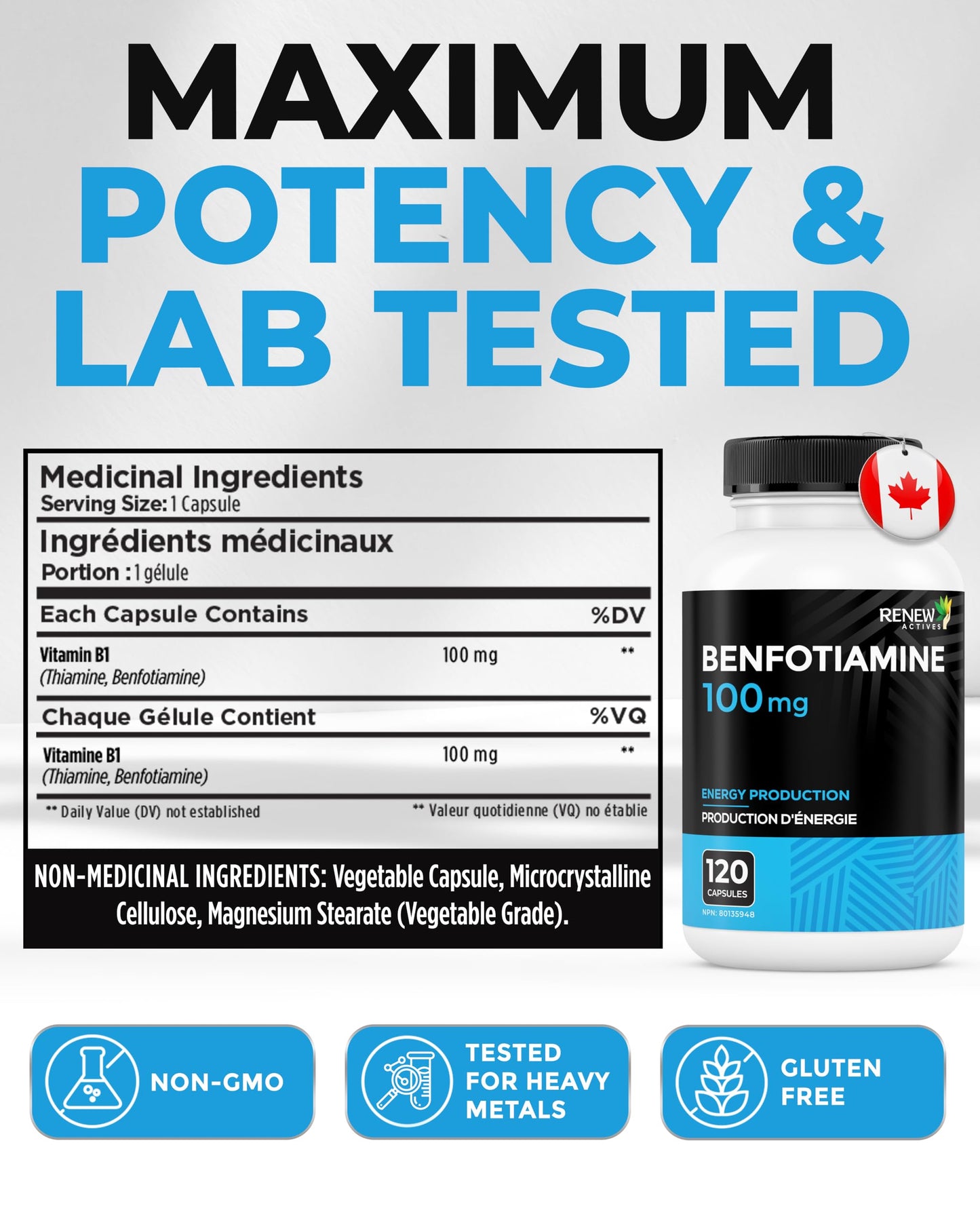 Suplemento Renew Actives Benfotiamine para la salud