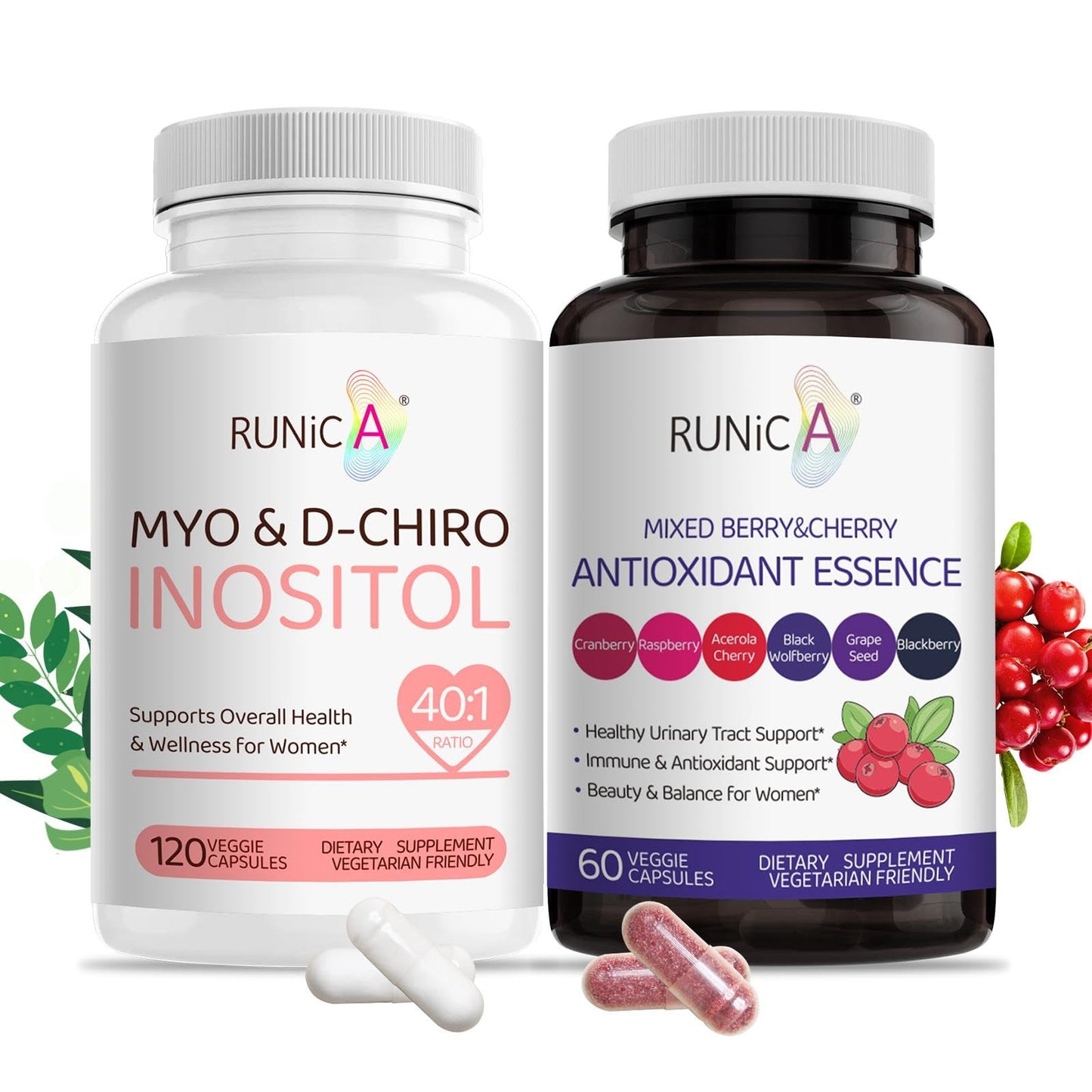 Suplemento RUNICA Myo y D-Chiro Inositol para salud femenina