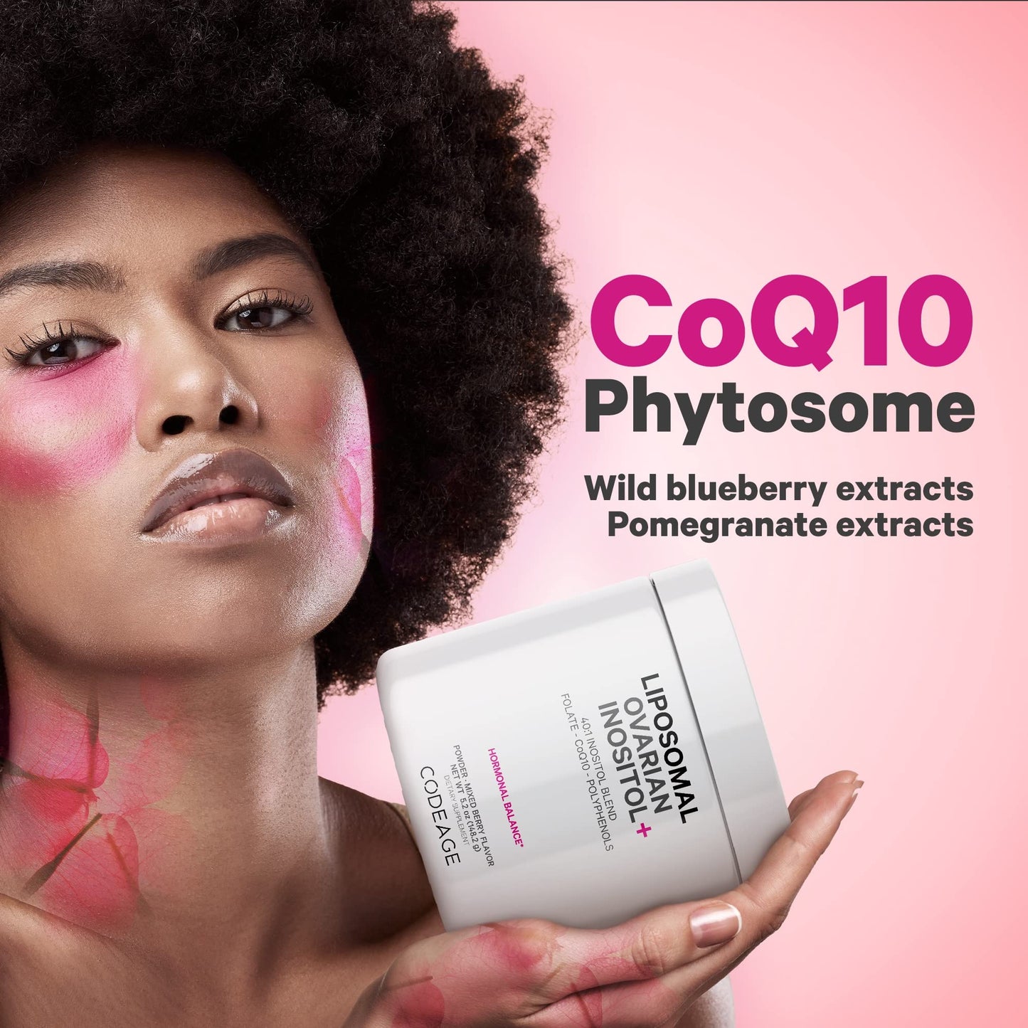 Suplemento salud femenina polvo inositol mezcla berry
