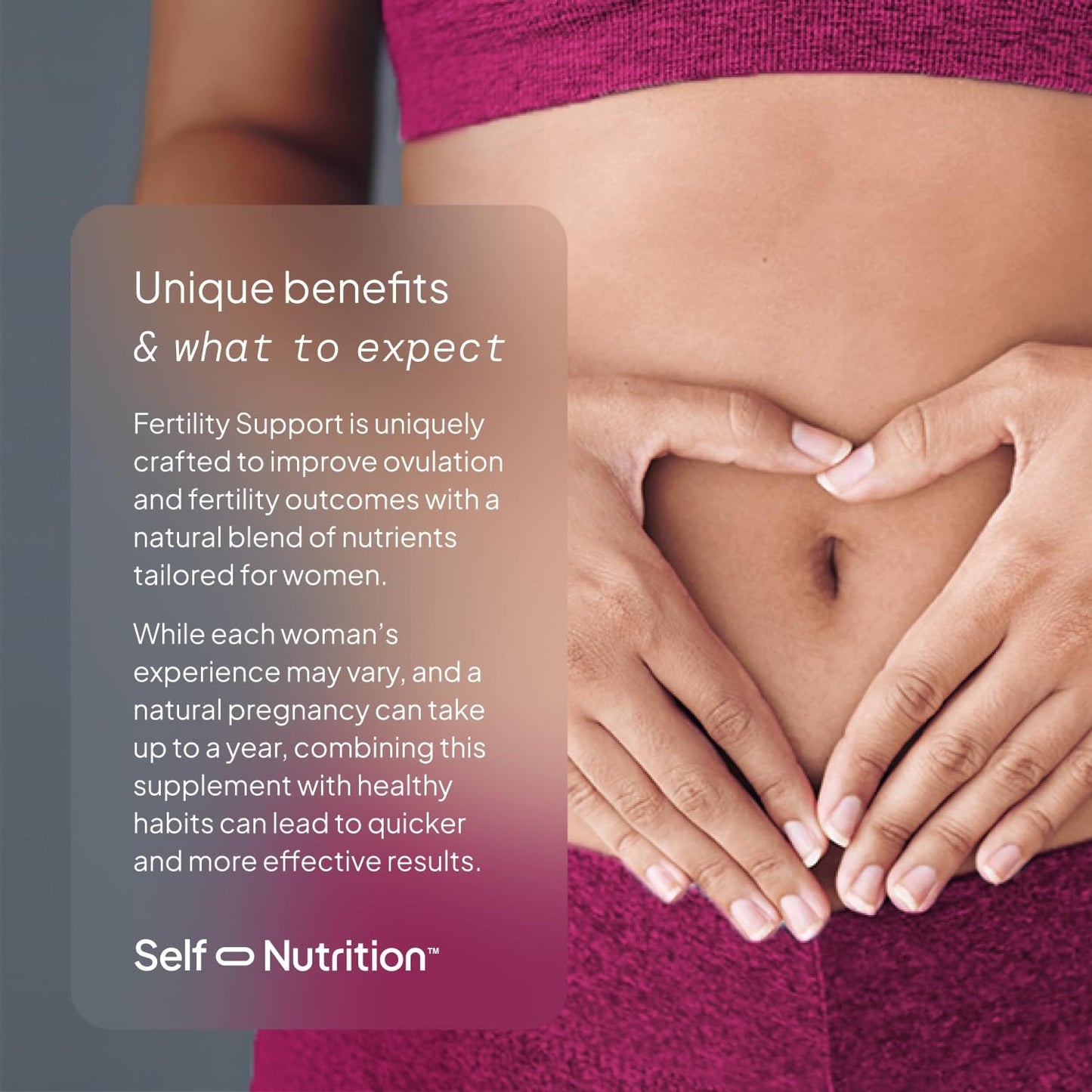 Suplemento SELF NUTRITION para fertilidad, 60 cápsulas veganas