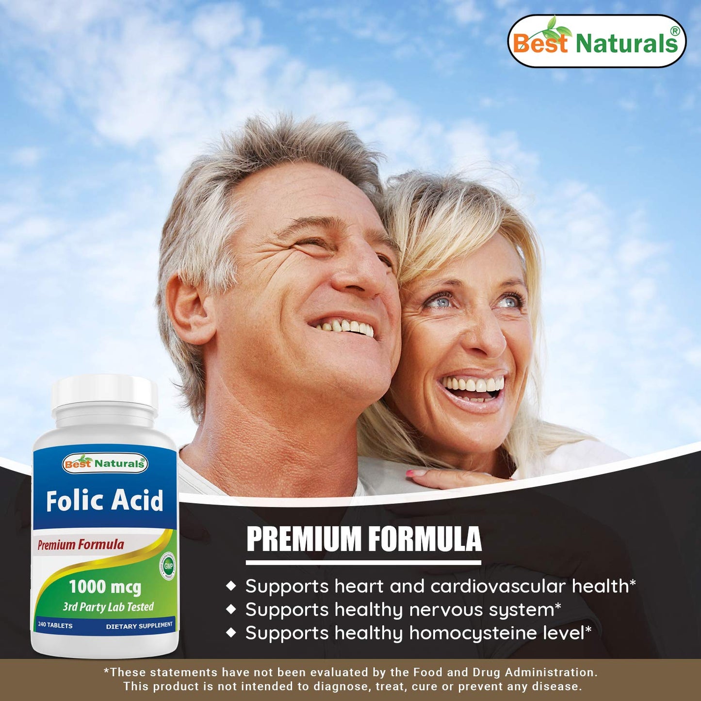 Suplemento sin colorantes ni conservadores Vit B1 & ácido fólico