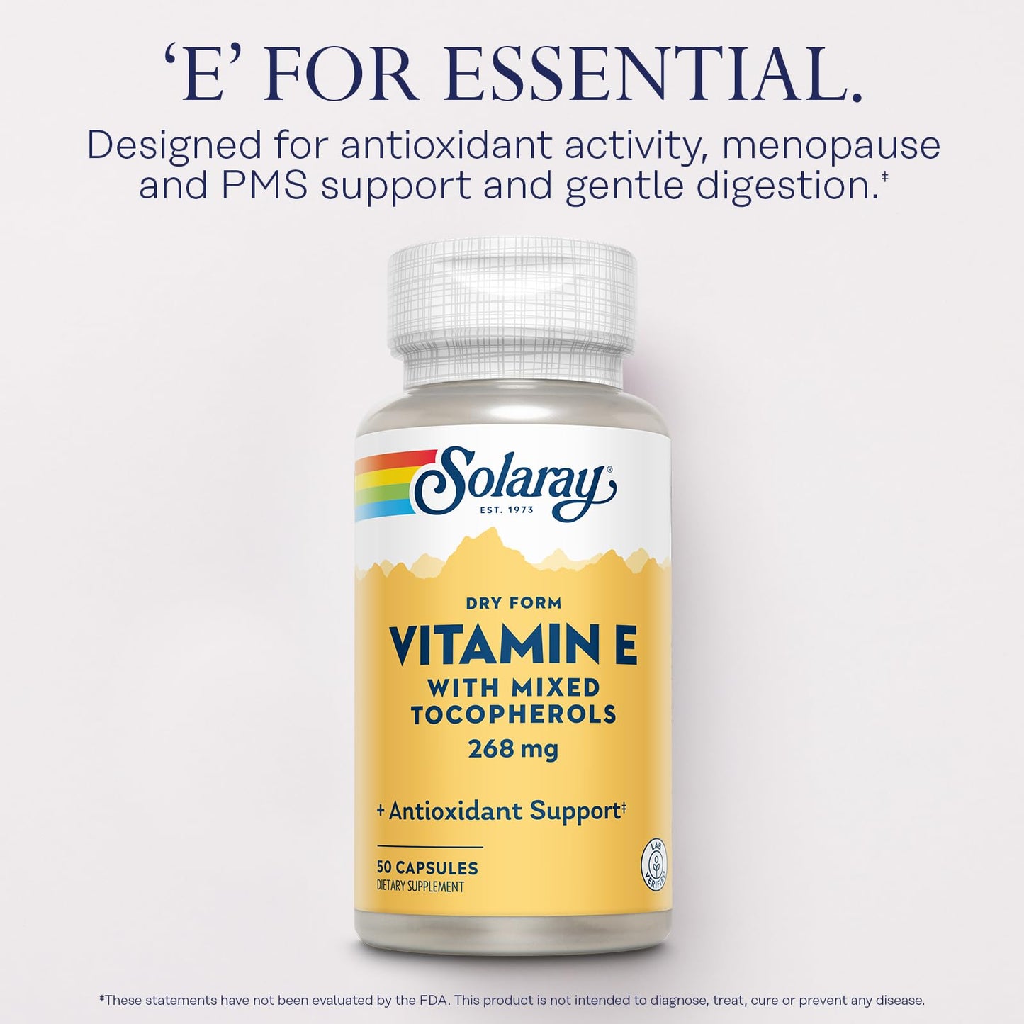 Suplemento solaray vitamina e polvo seco para menopausia