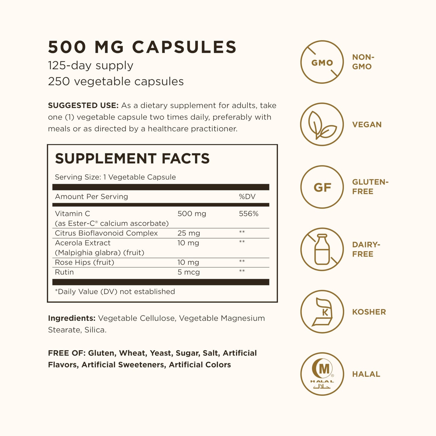 Suplemento Solgar vitamina C no ácido para estómago sensible