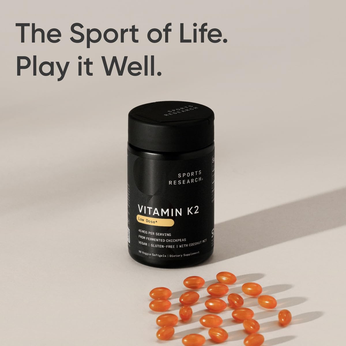 Suplemento Sports Research Vitamina K2 45mcg aceite coco MCT