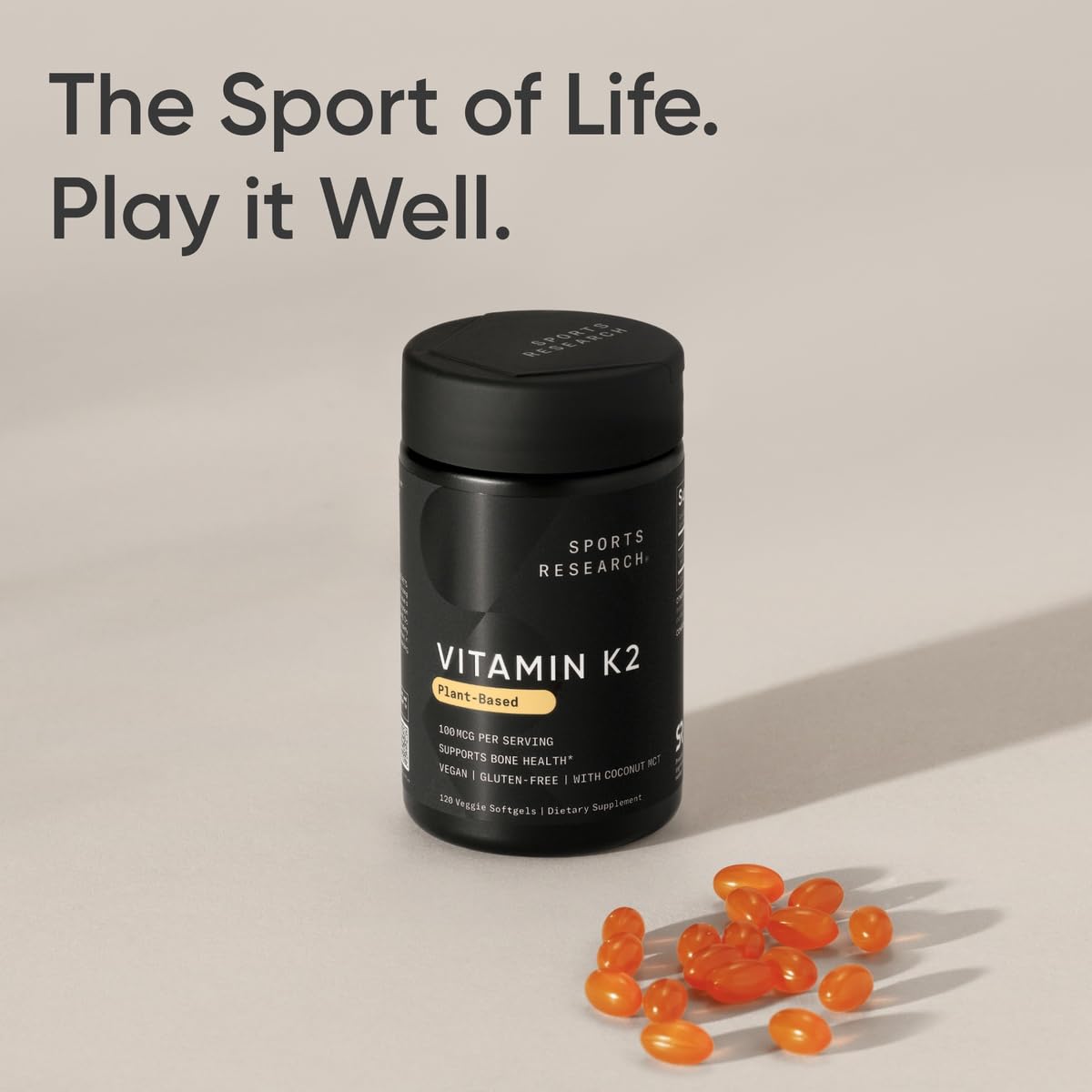Suplemento Sports Research vitamina K2 MK-7 100 mcg