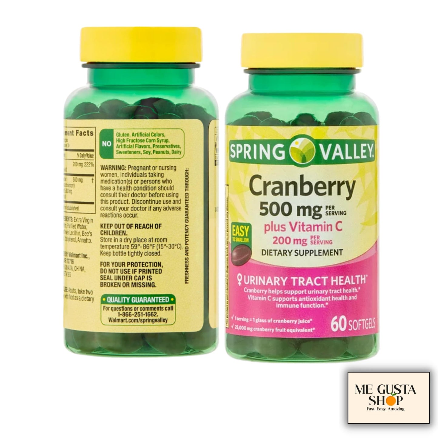 Suplemento Spring Valley Arándano y Vitamina C para bienestar diario