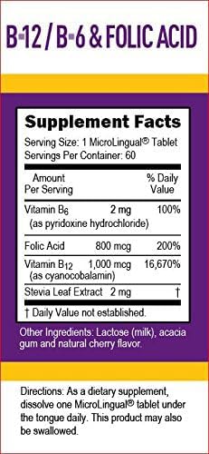 Suplemento Superior Source b6 b12 ácido fólico sublingual energía