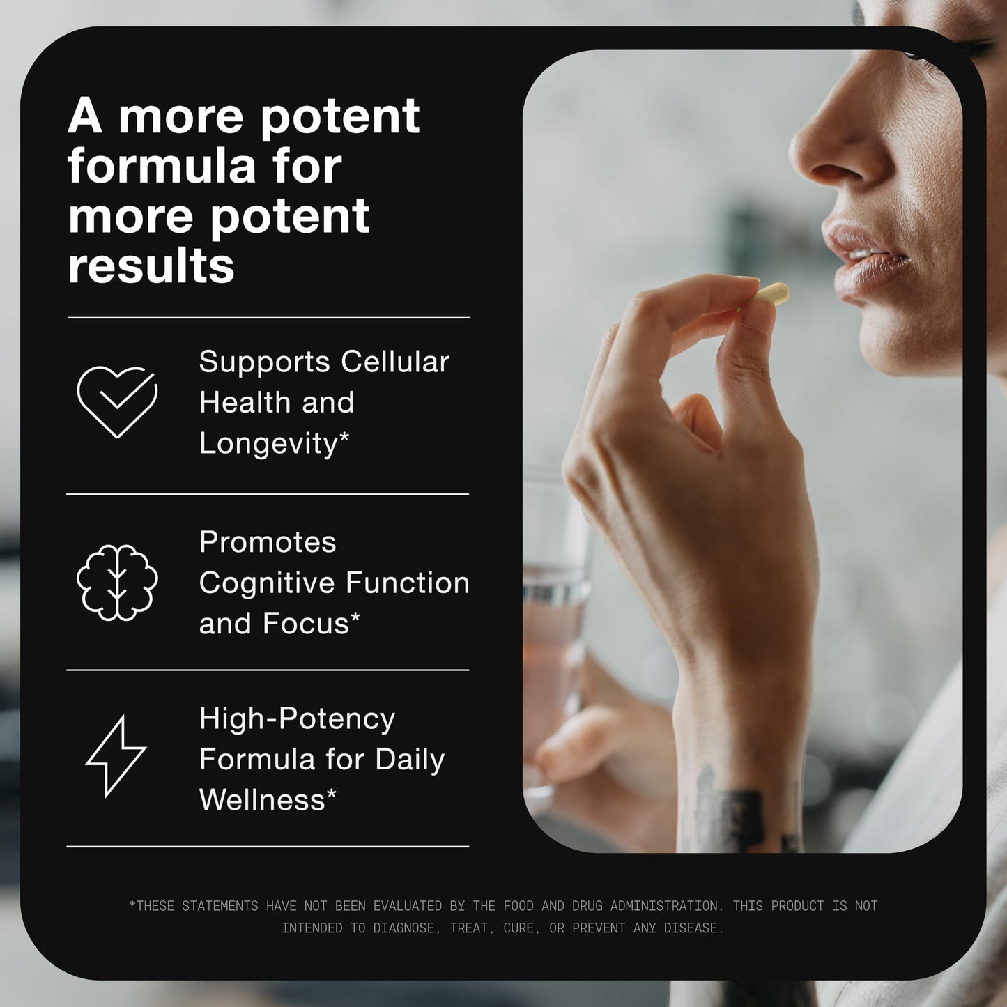 Suplemento Toniiq NAD+ con resveratrol y RiaGev patentado