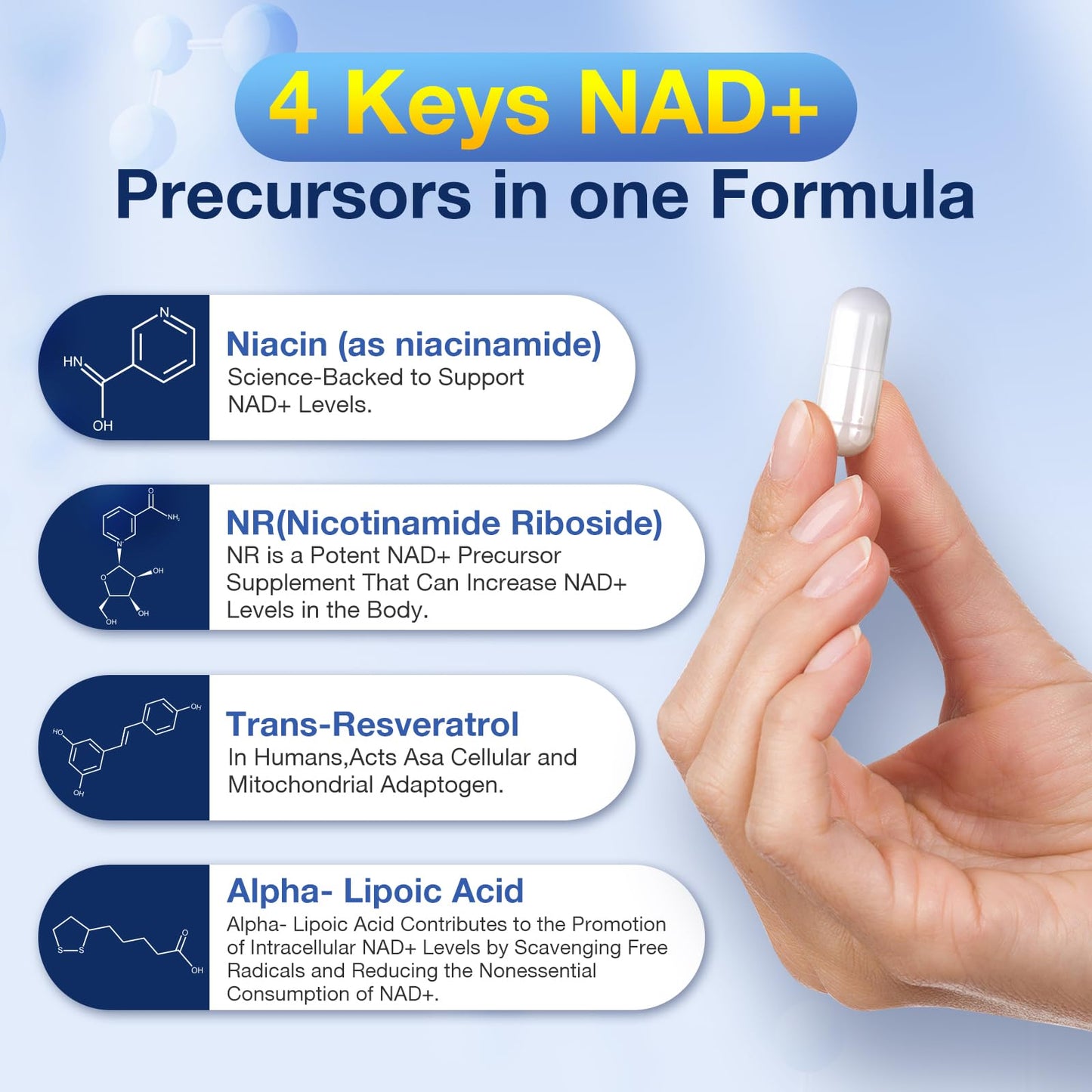 Suplemento UIMISX NAD+ antienvejecimiento energía y piel