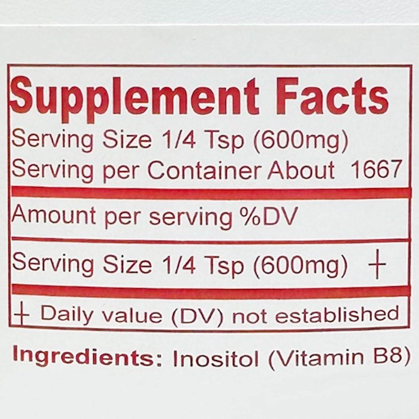 Suplemento Unike Nutra Super Inositol polvo sin gluten y vegano