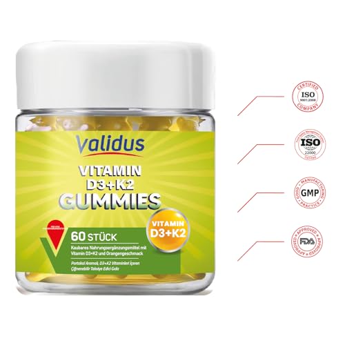 Suplemento VALIDUS vitamina D3 y K2