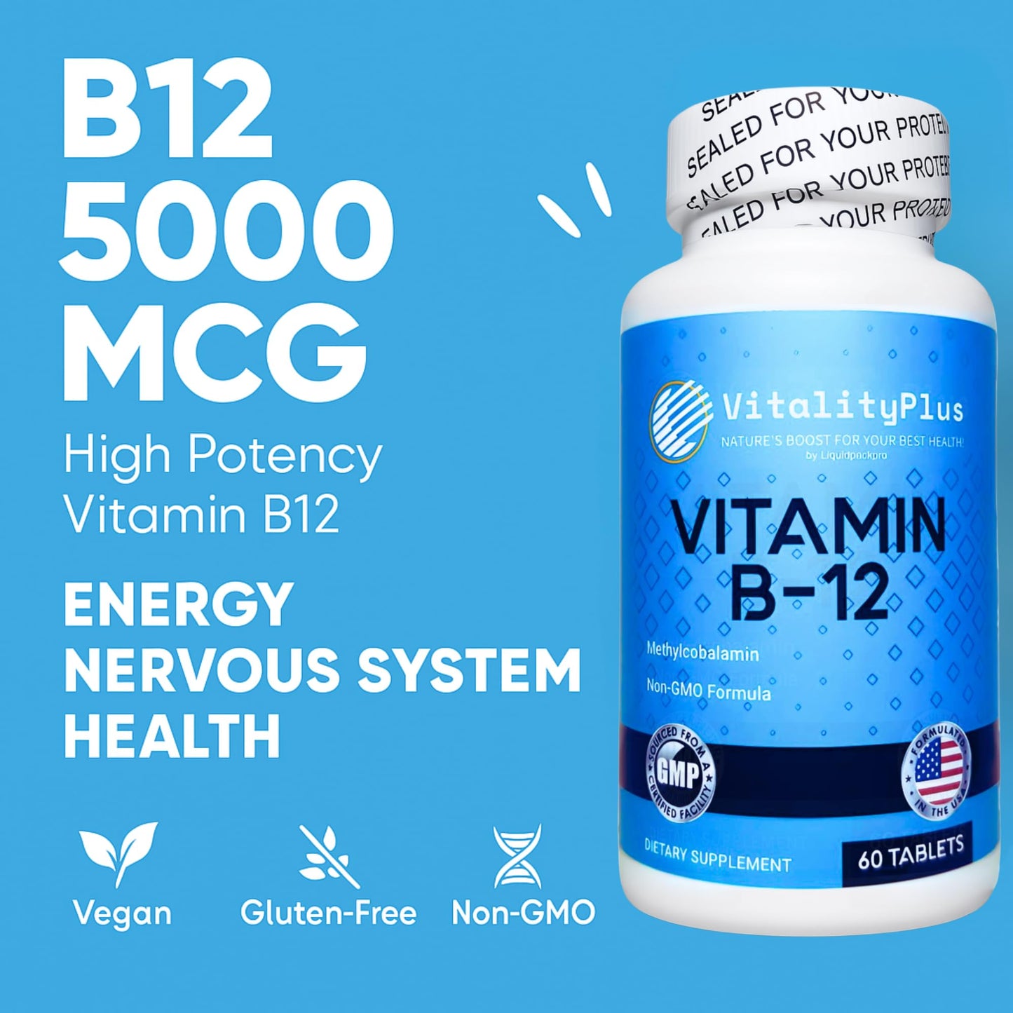 Suplemento vegano B12 energía y salud