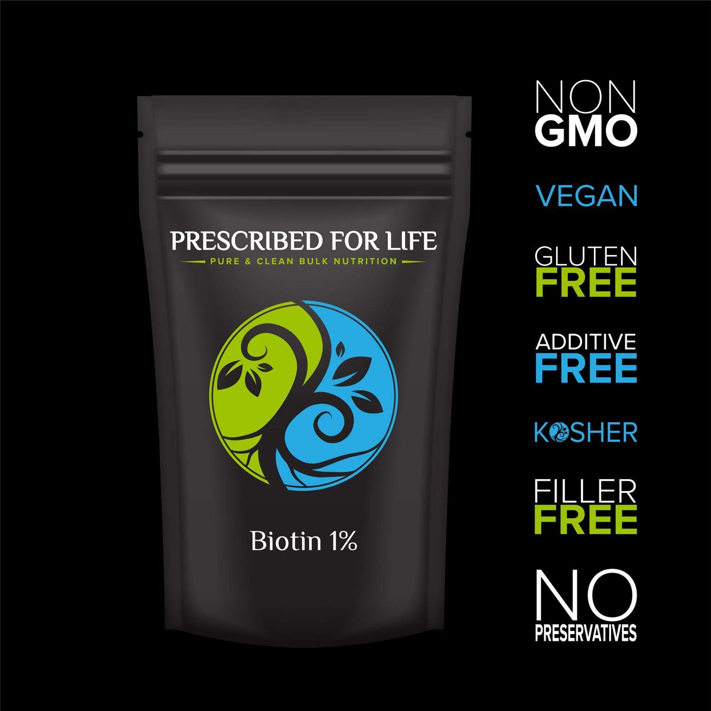 Suplemento vegano biotina para piel uñas y cabello polvo