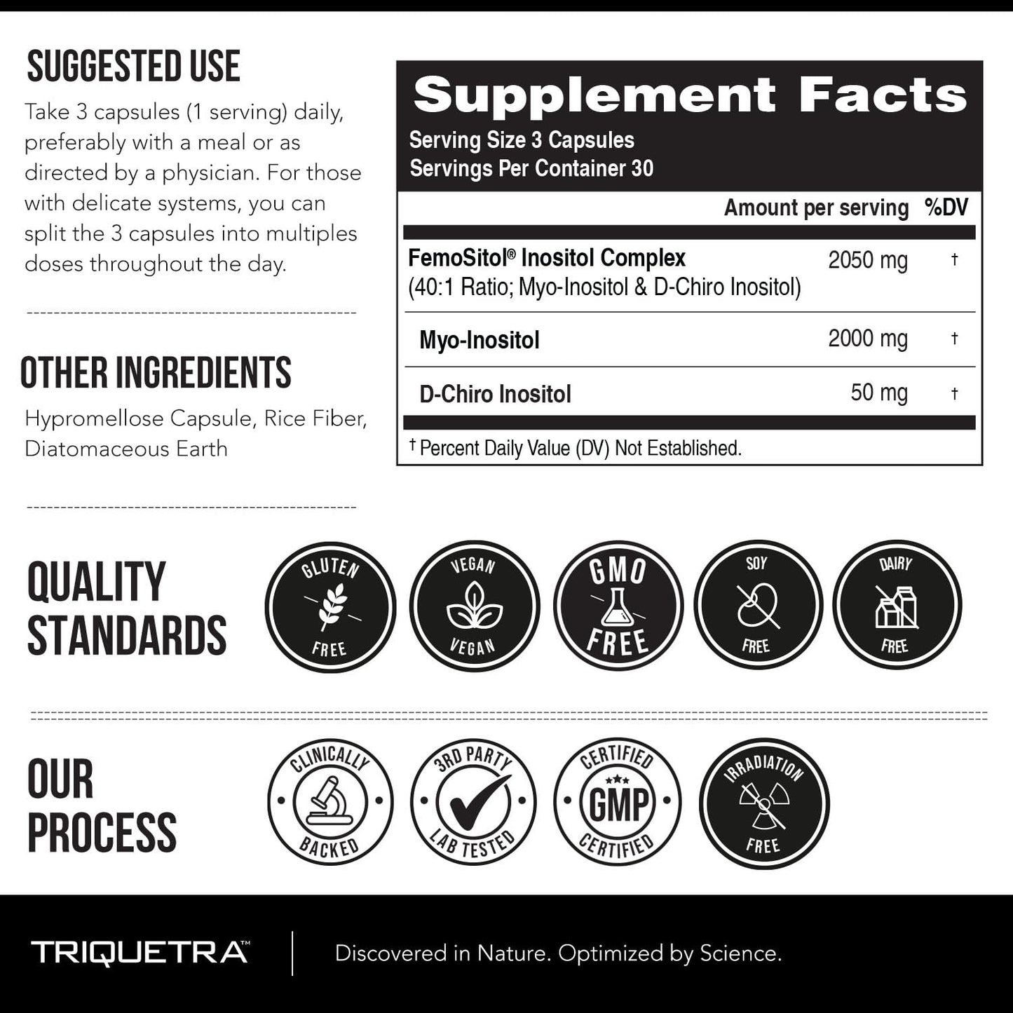 Suplemento vegano inositol absorción rápida y pura