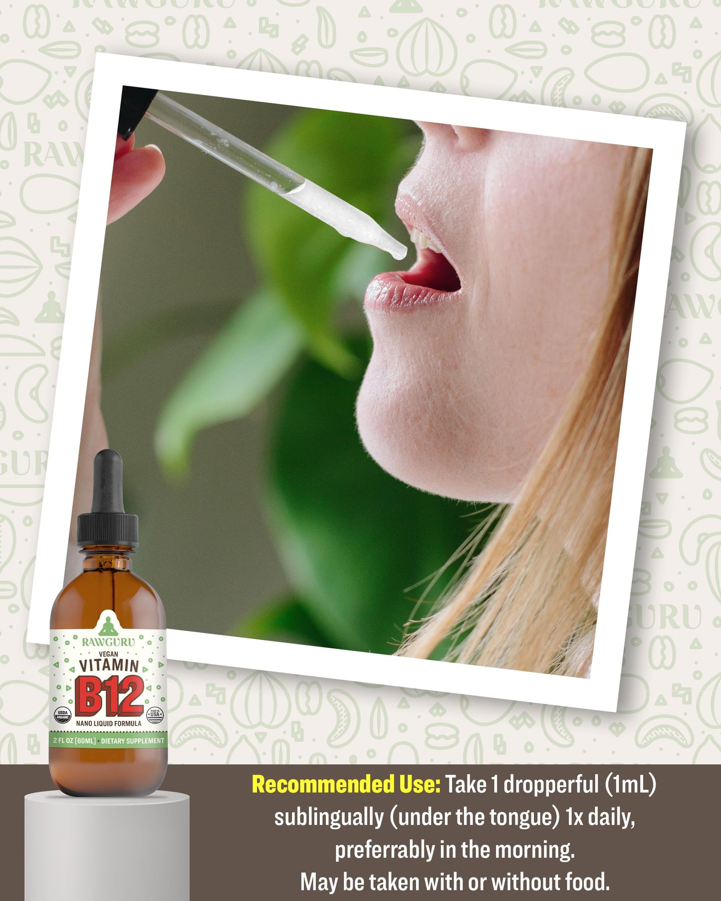 Suplemento vegano de vitamina B12 líquido con minerales de Utah RawGuru