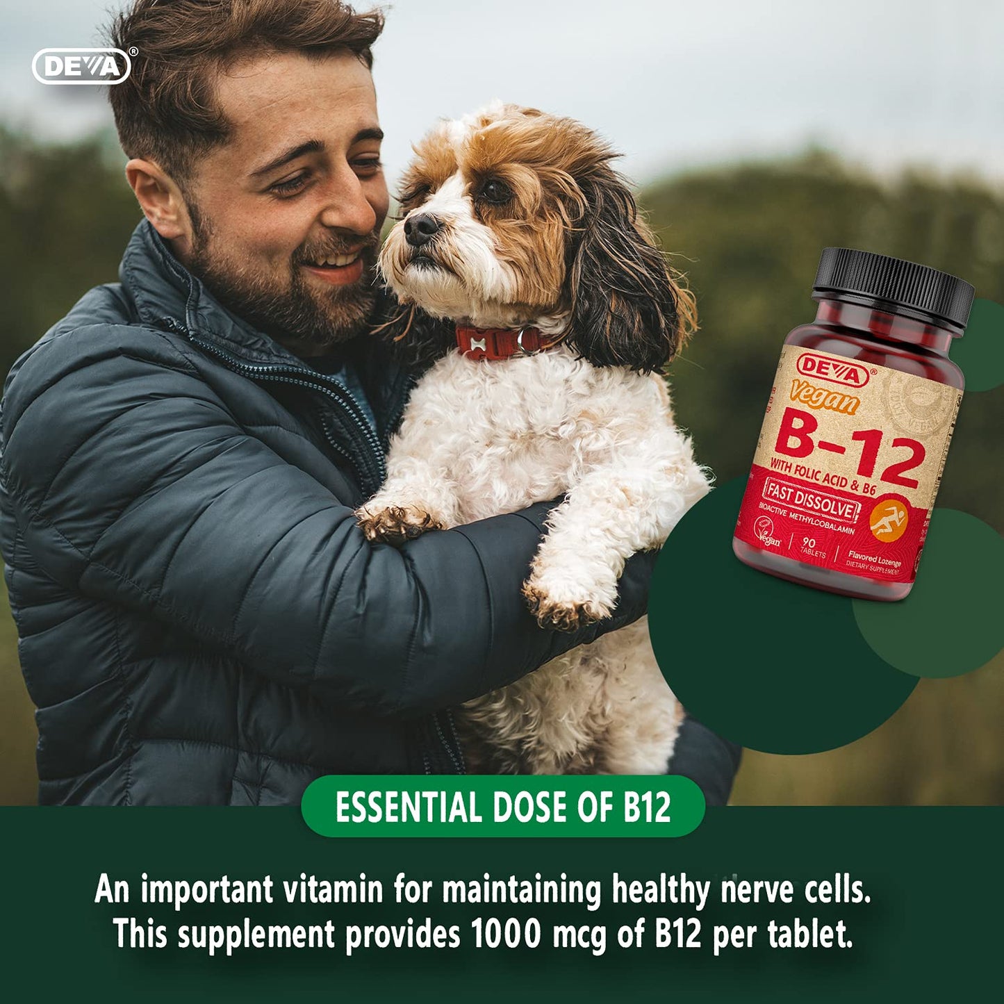 Suplemento vegano de vitamina b12 sabor limón deva