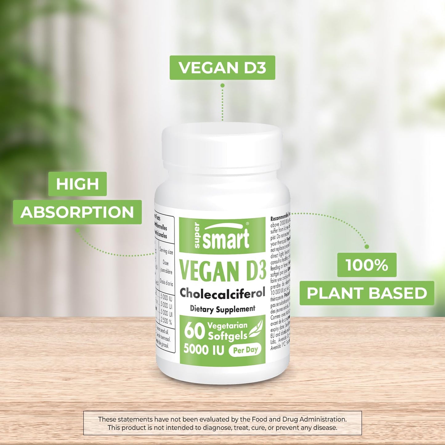 Suplemento vegano vitamina d3 alta potencia suplemento vegetal