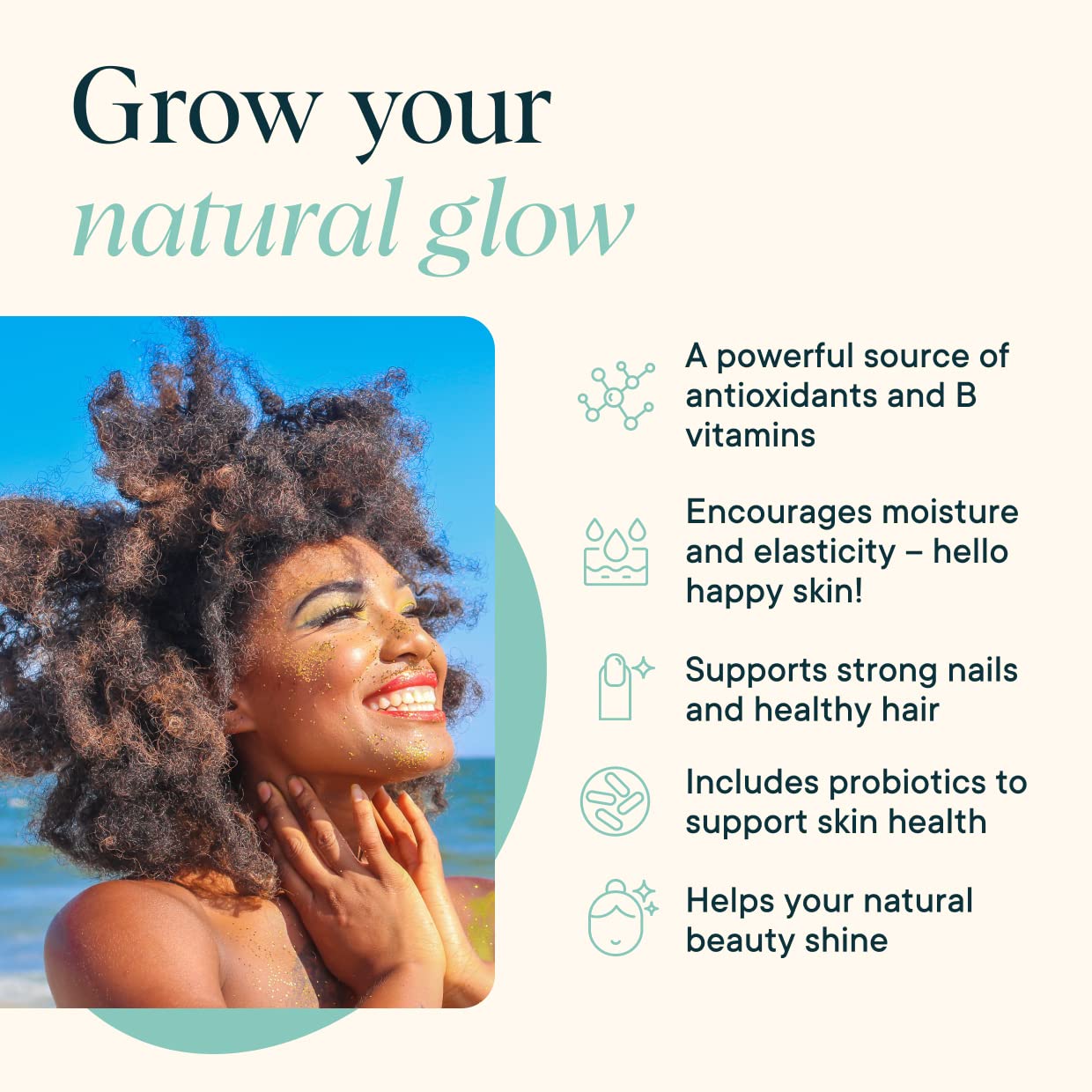 Suplemento vegano vitaminas b y probioticos para cabello piel