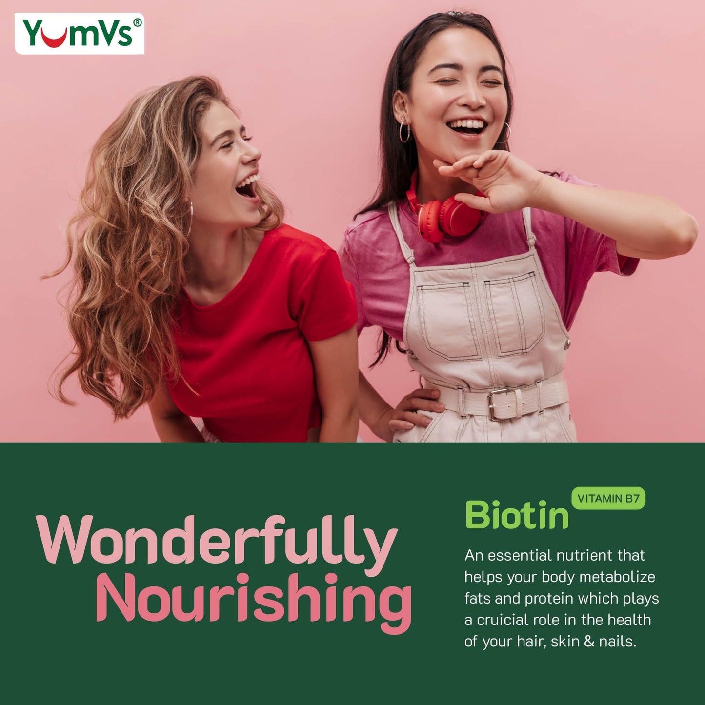 Suplemento vegetariano gomitas biotina 5000mcg YumVs