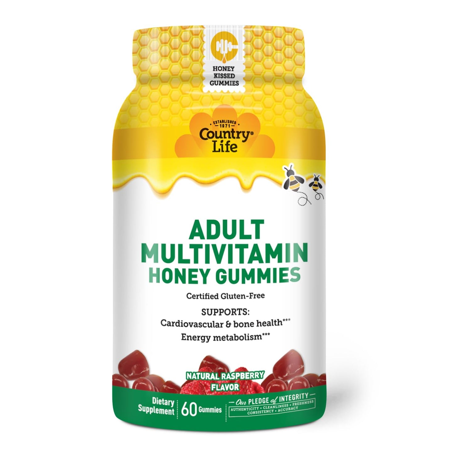Suplemento vegetariano en gomitas con miel de Country Life