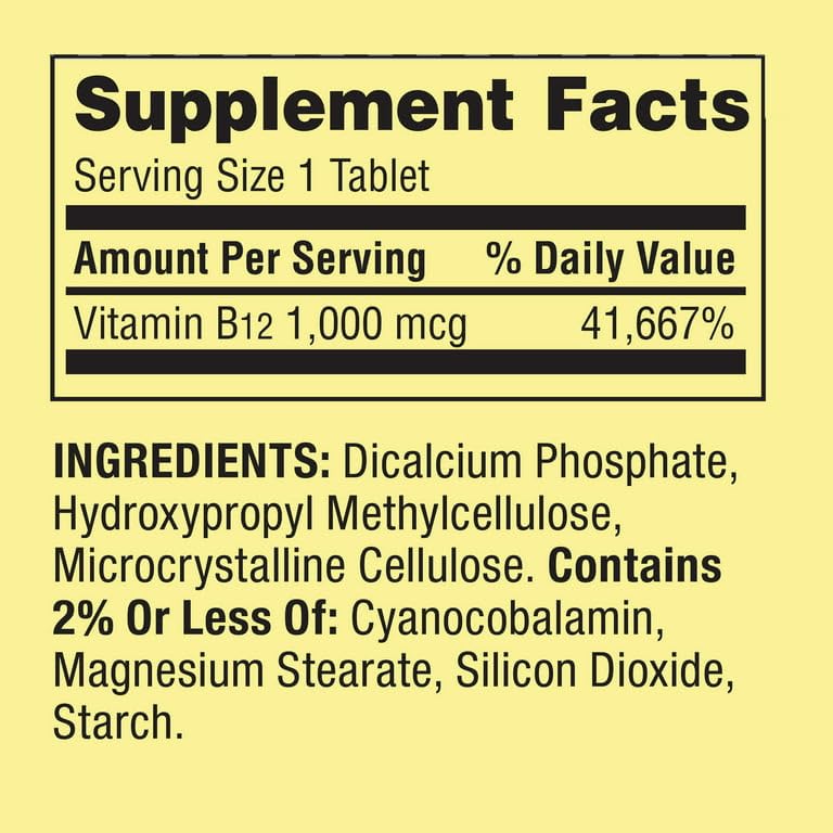 Suplemento vegetariano vitamina B12 liberacion controlada