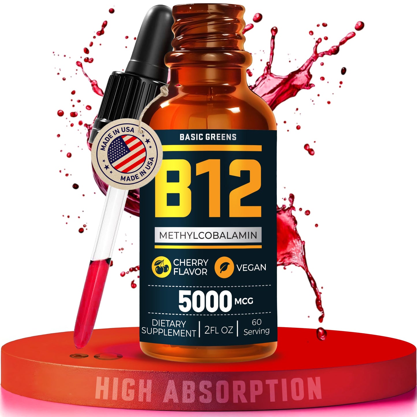 Suplemento vitamina B12 metilcobalamina vegano y natural